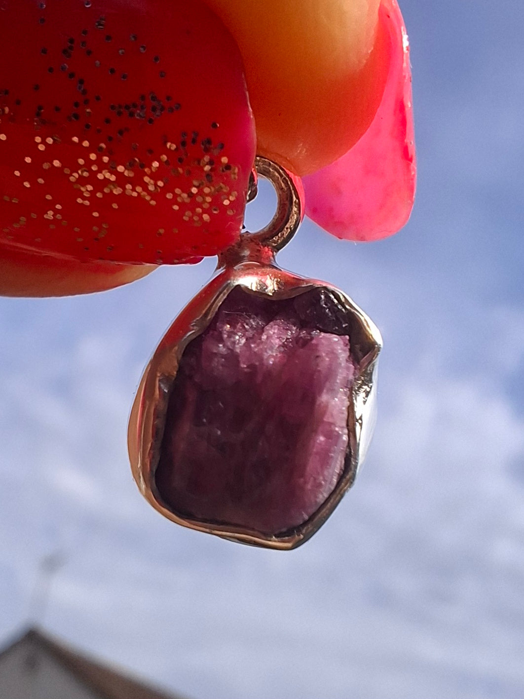 Pink Tourmaline Pendant, 925 Silver, Crystal (Ref: PT18)