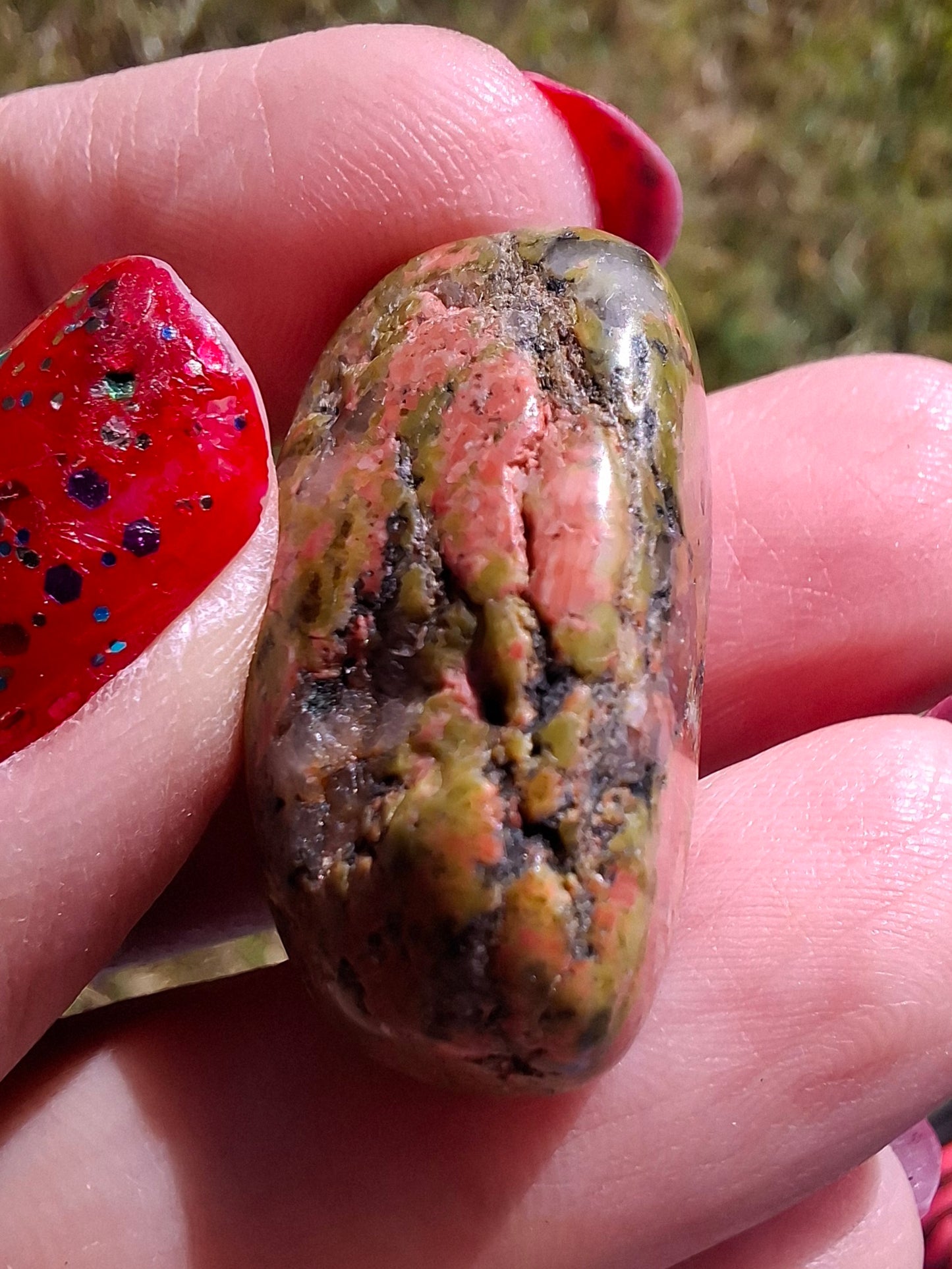 Unakite, Tumble Stone, Crystal (Ref: T179)