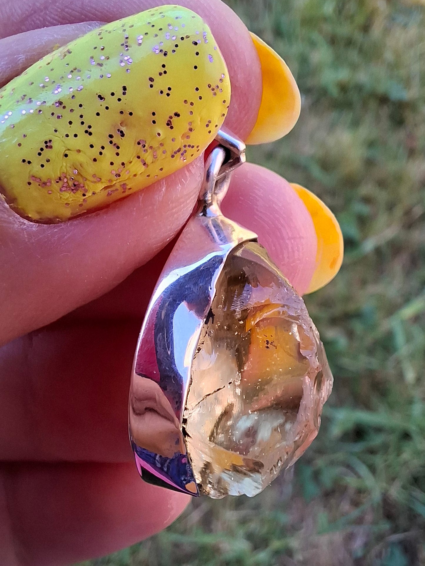 Libyan Desert Glass Pendant, 925 Silver, Tektite (Ref: LP112)