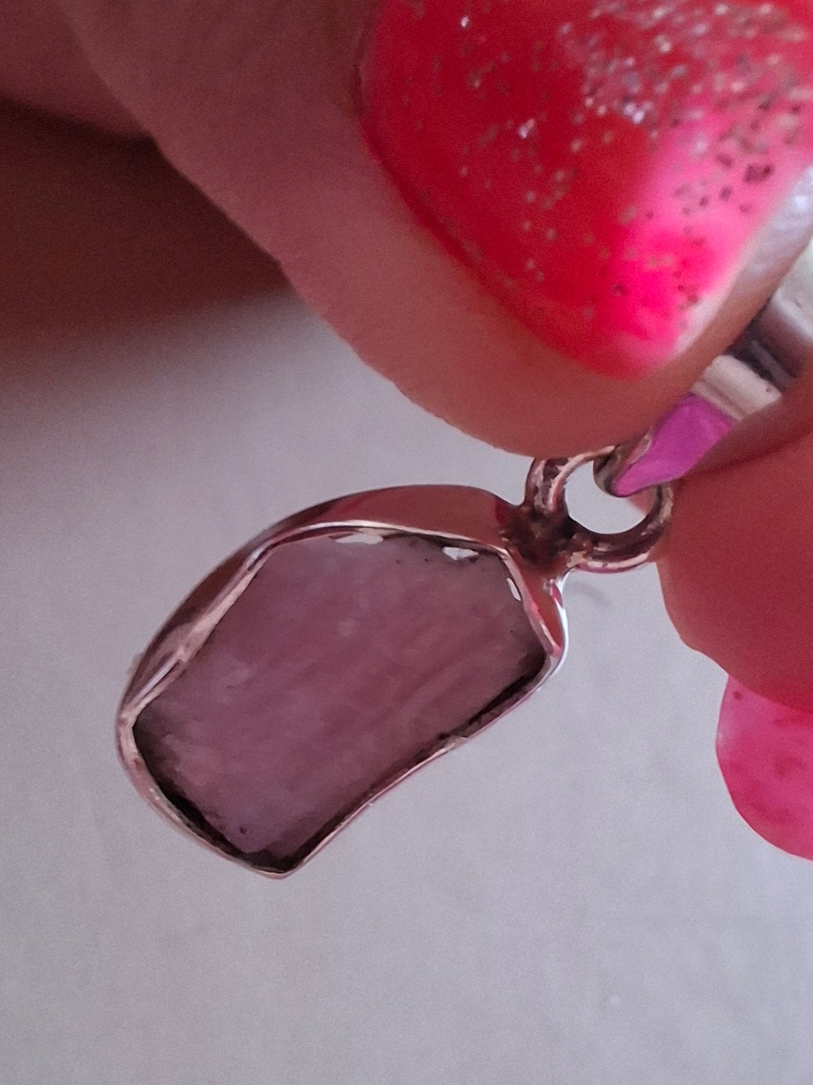 Pink Tourmaline Pendant, 925 Silver, Crystal (Ref: PT69)