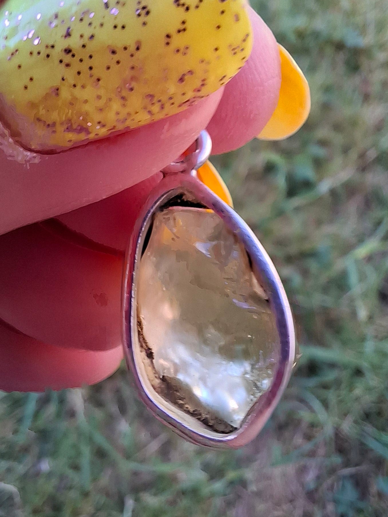Libyan Desert Glass Pendant, 925 Silver, Tektite (Ref: LP112)