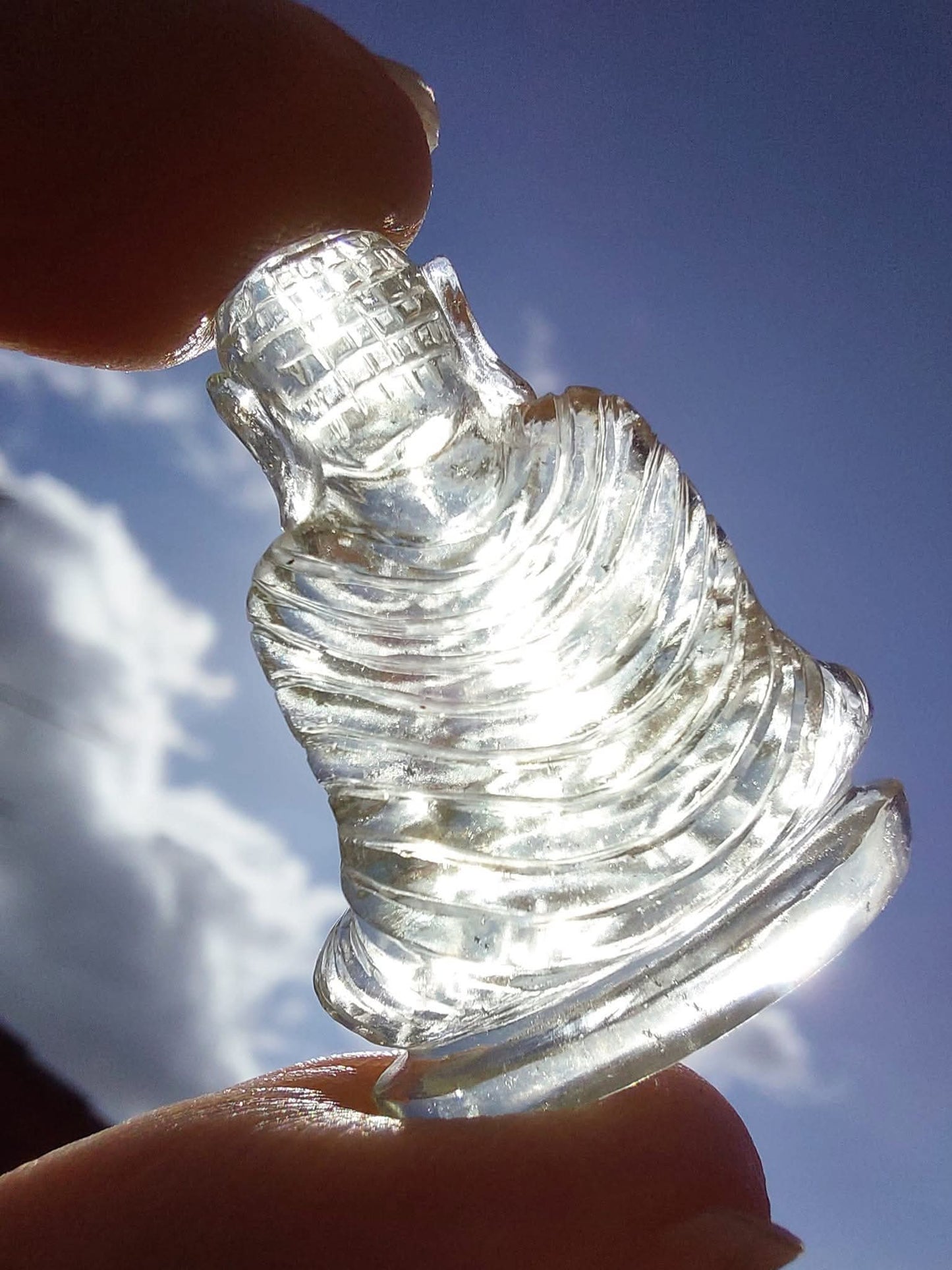 Libyan Desert Glass BUDDHA Carving, 7.56g, Tektite (Ref: LDG B0)