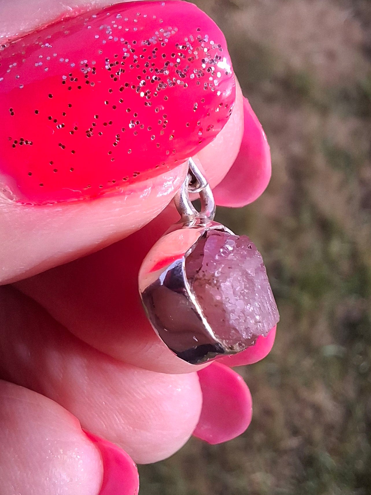 Pink Tourmaline Pendant, 925 Silver, Crystal (Ref: PT89)