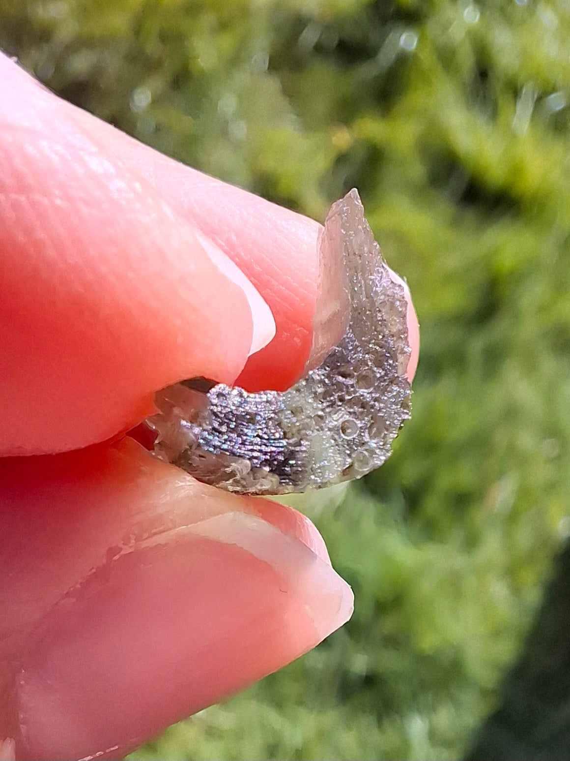 DRILLED, Moldavite Piece, 0.74g, Tektite (Ref: D13)