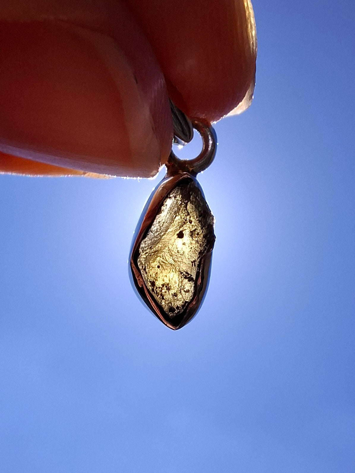 Moldavite Pendant, 925 Silver, Tektite (Ref:P41)
