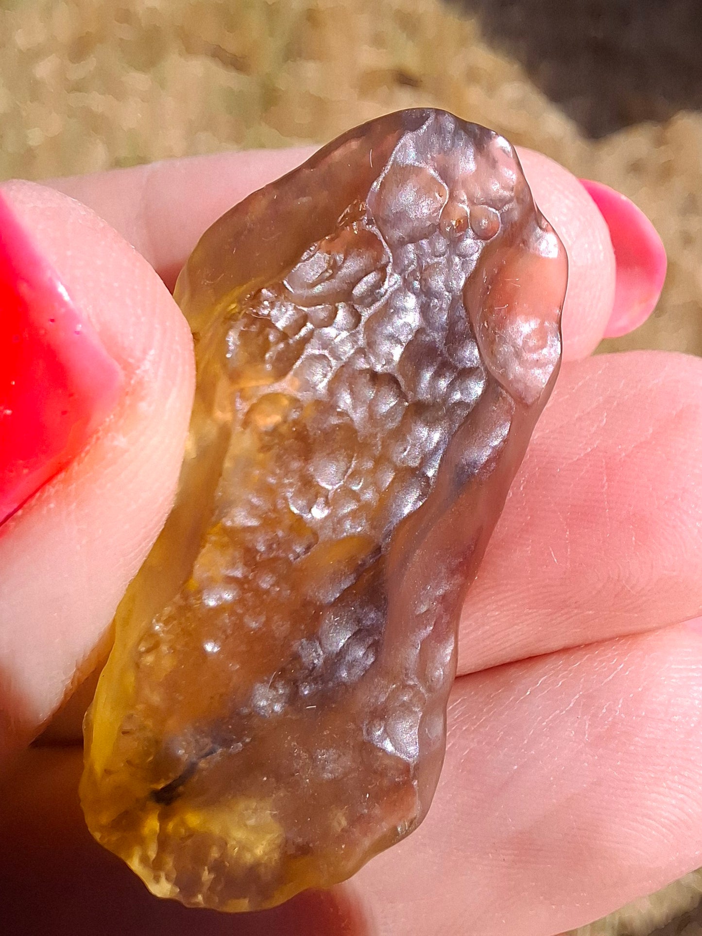 Libyan Desert Glass (darker) Piece, 8.76g, Tektite (Ref: L1367)