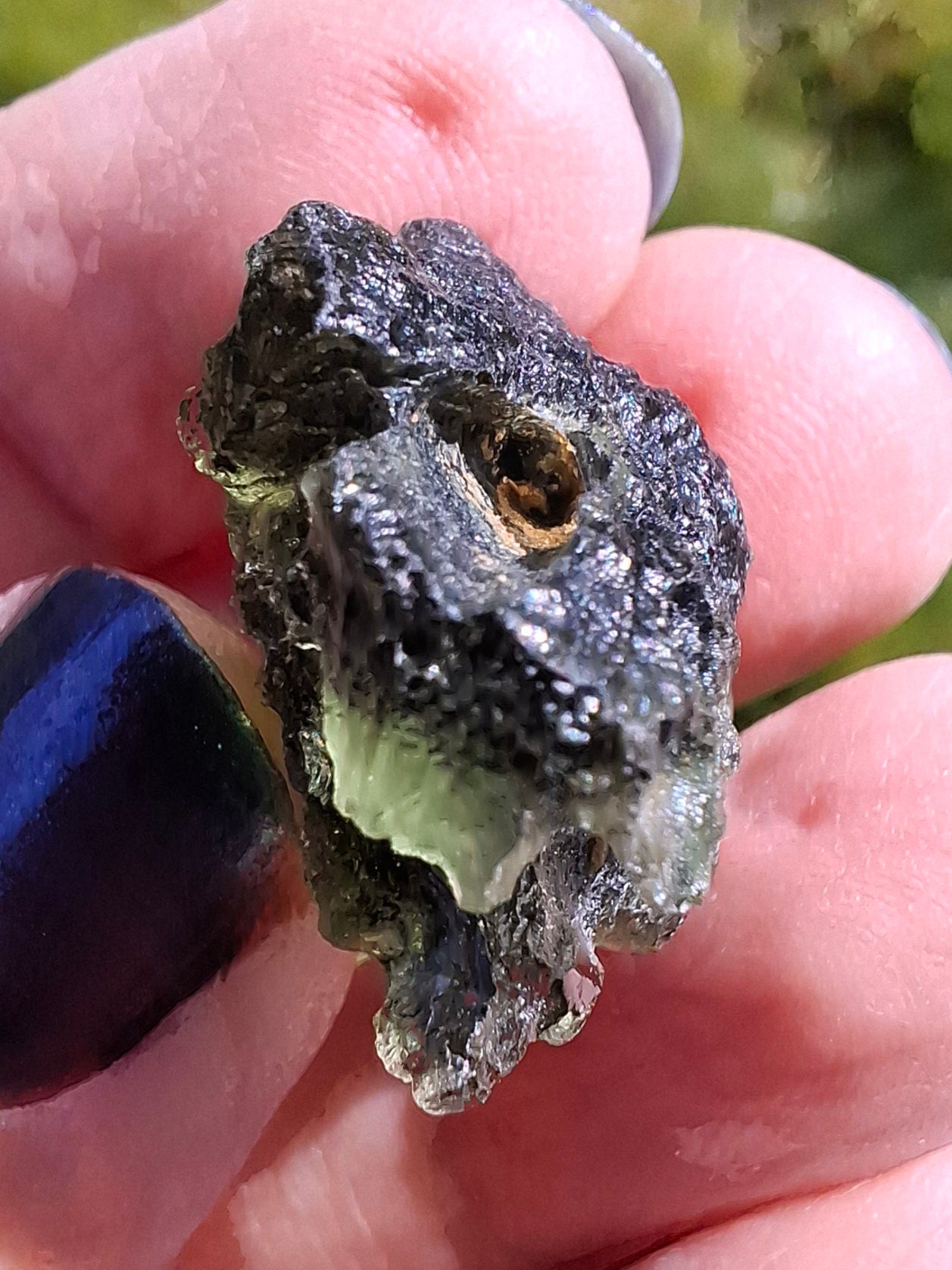 Moldavite Piece, NESMEN, 6.92g, Tektite (Ref: 1375)