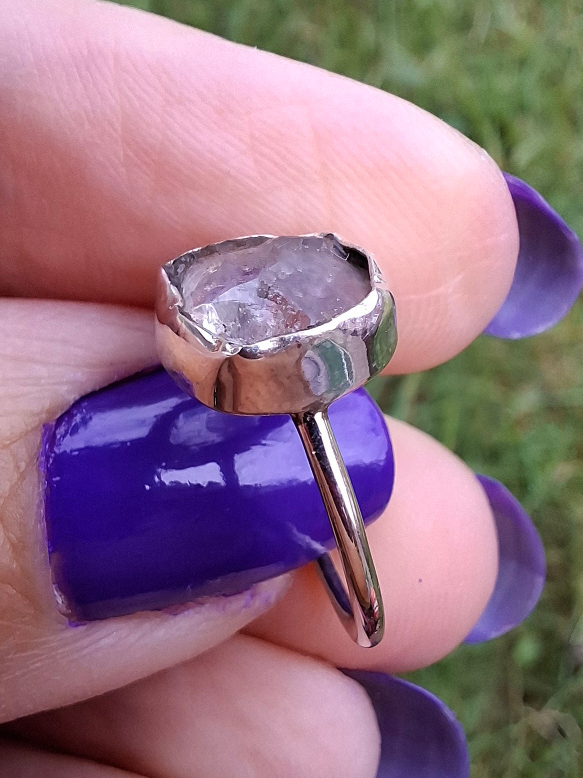 Libyan Desert Glass Ring, size large G/small H, 925 Silver, Tektite (Ref: LR5)