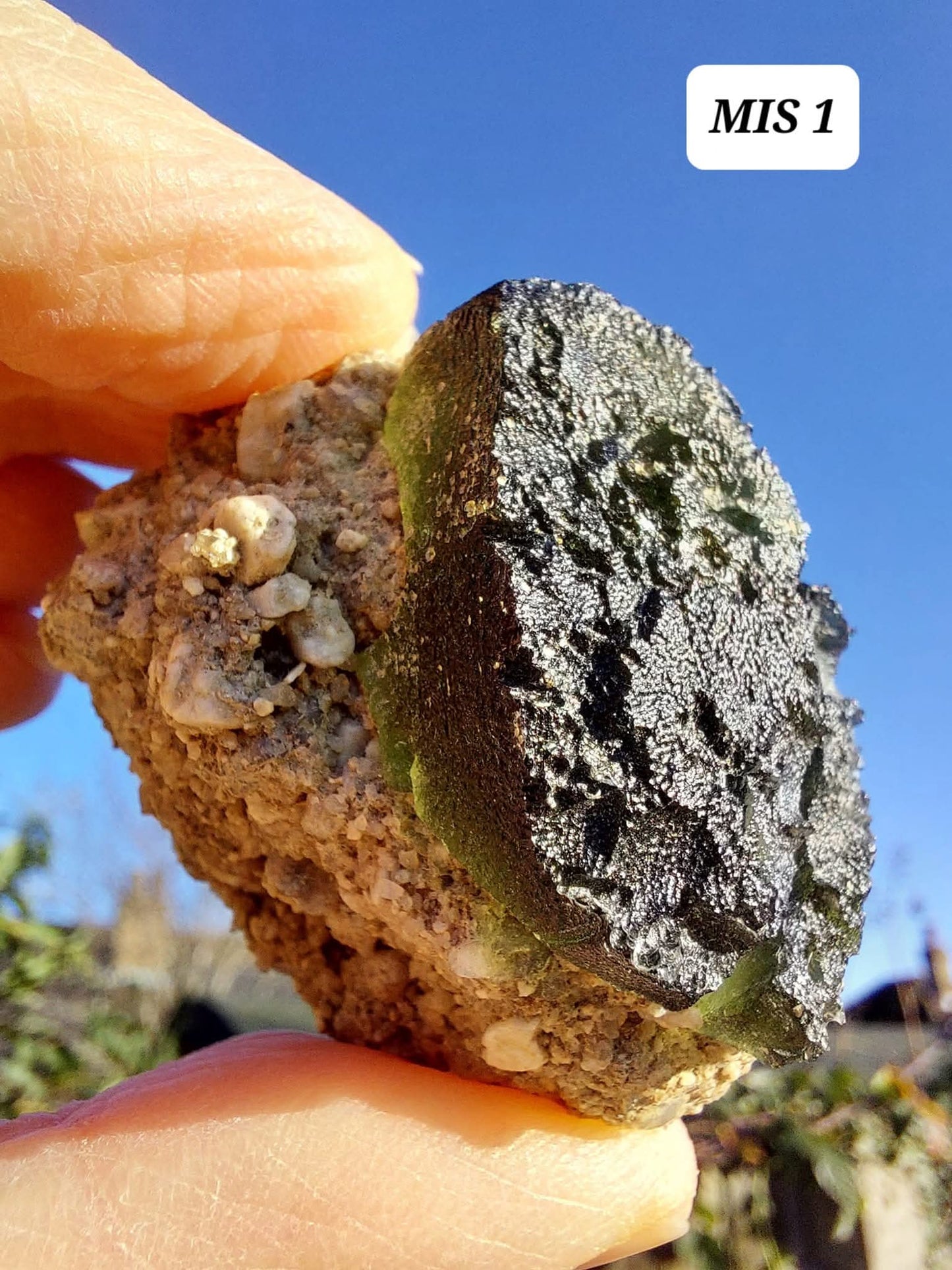 Moldavite In-Situ (in matrix), Besednice, Est-13g, Tektite (Ref: MIS1)