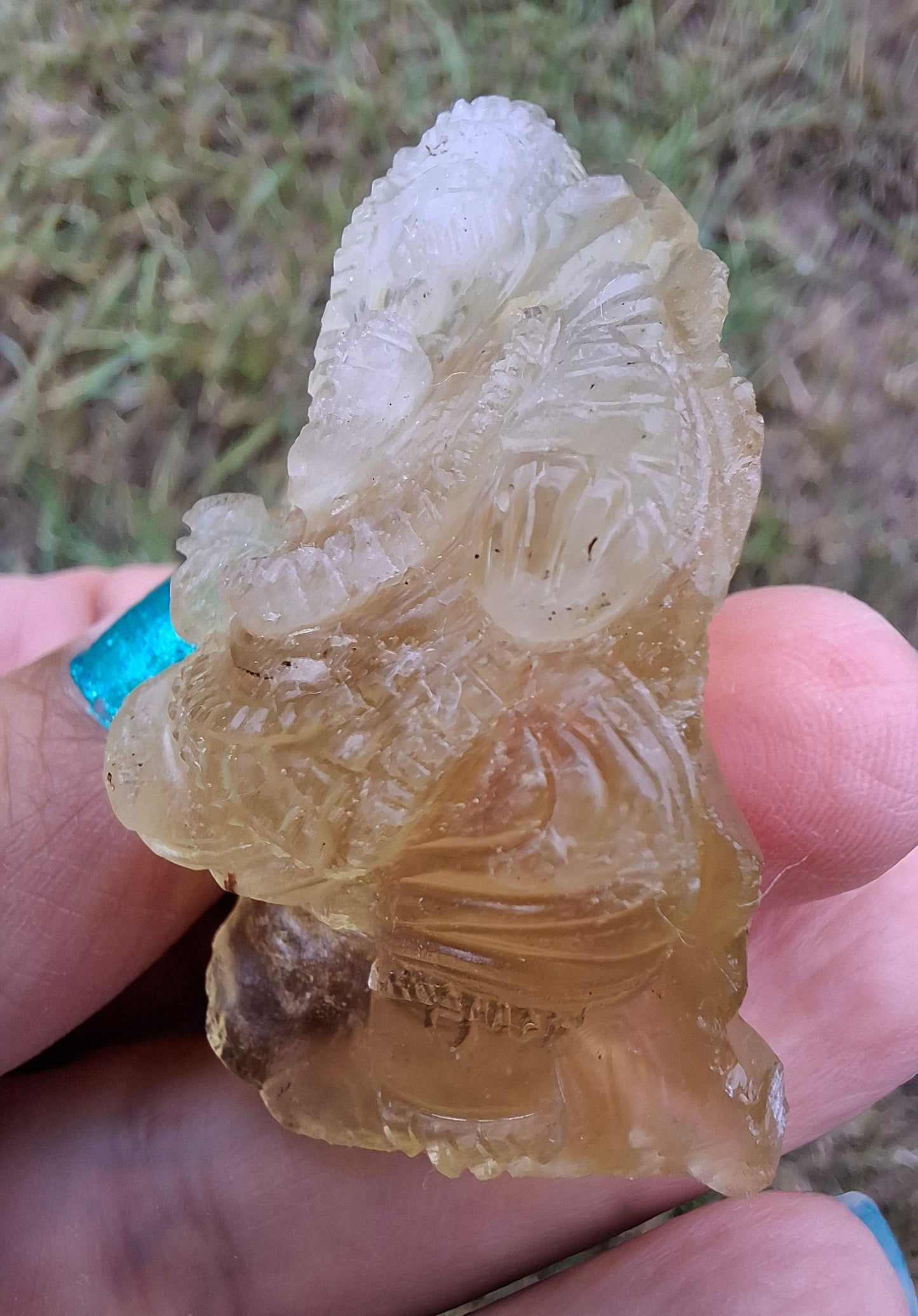 Libyan Desert Glass carving, GANESHA, 26.47g, Tektite (Ref: Ganesha1)
