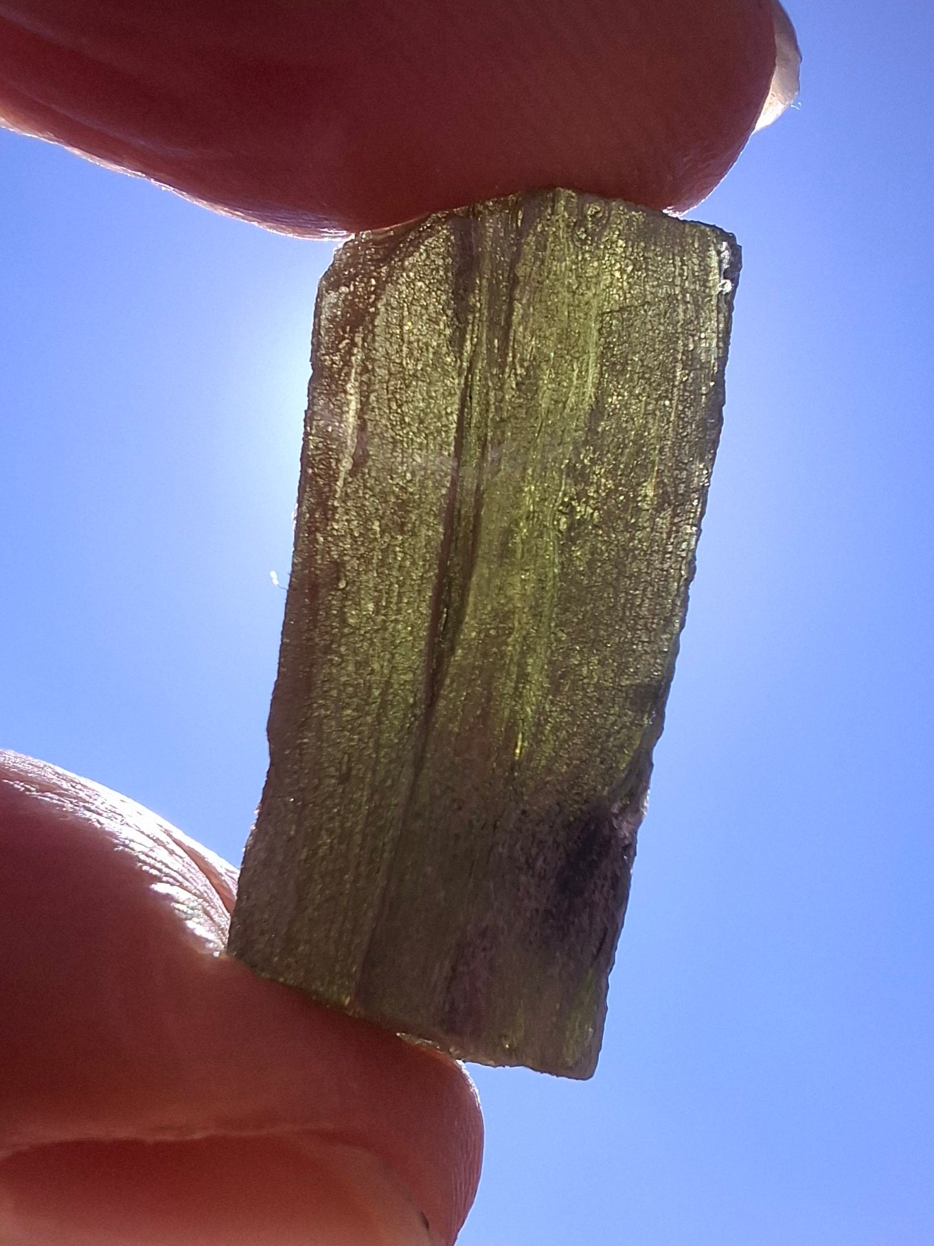 Moldavite Piece, SNOWFLAKE, FROSTED, BARTOCHOV, 4.36g, Tektite (Ref: 1371)