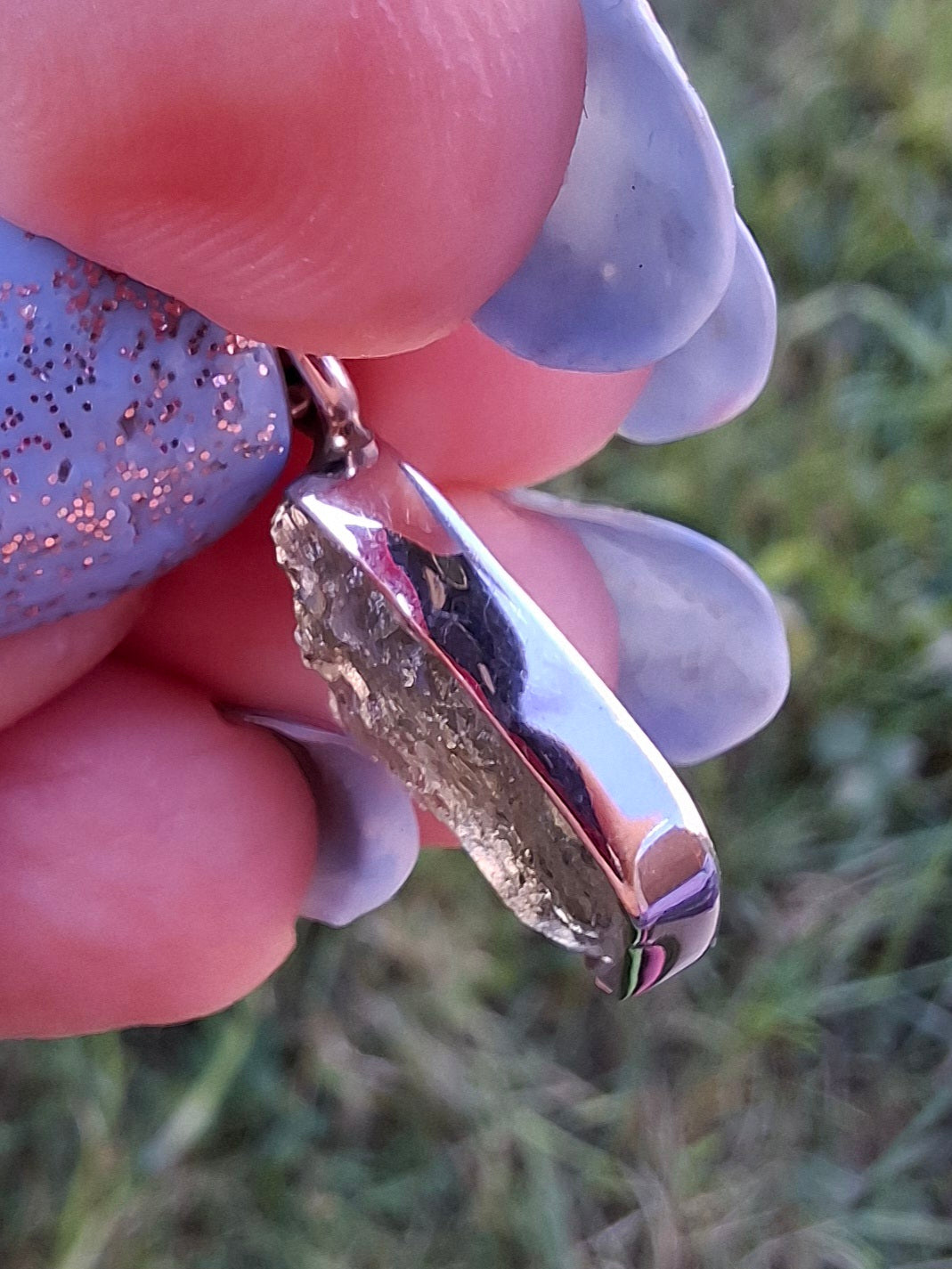 Moldavite Pendant, 925 Silver, Tektite (Ref: P94)