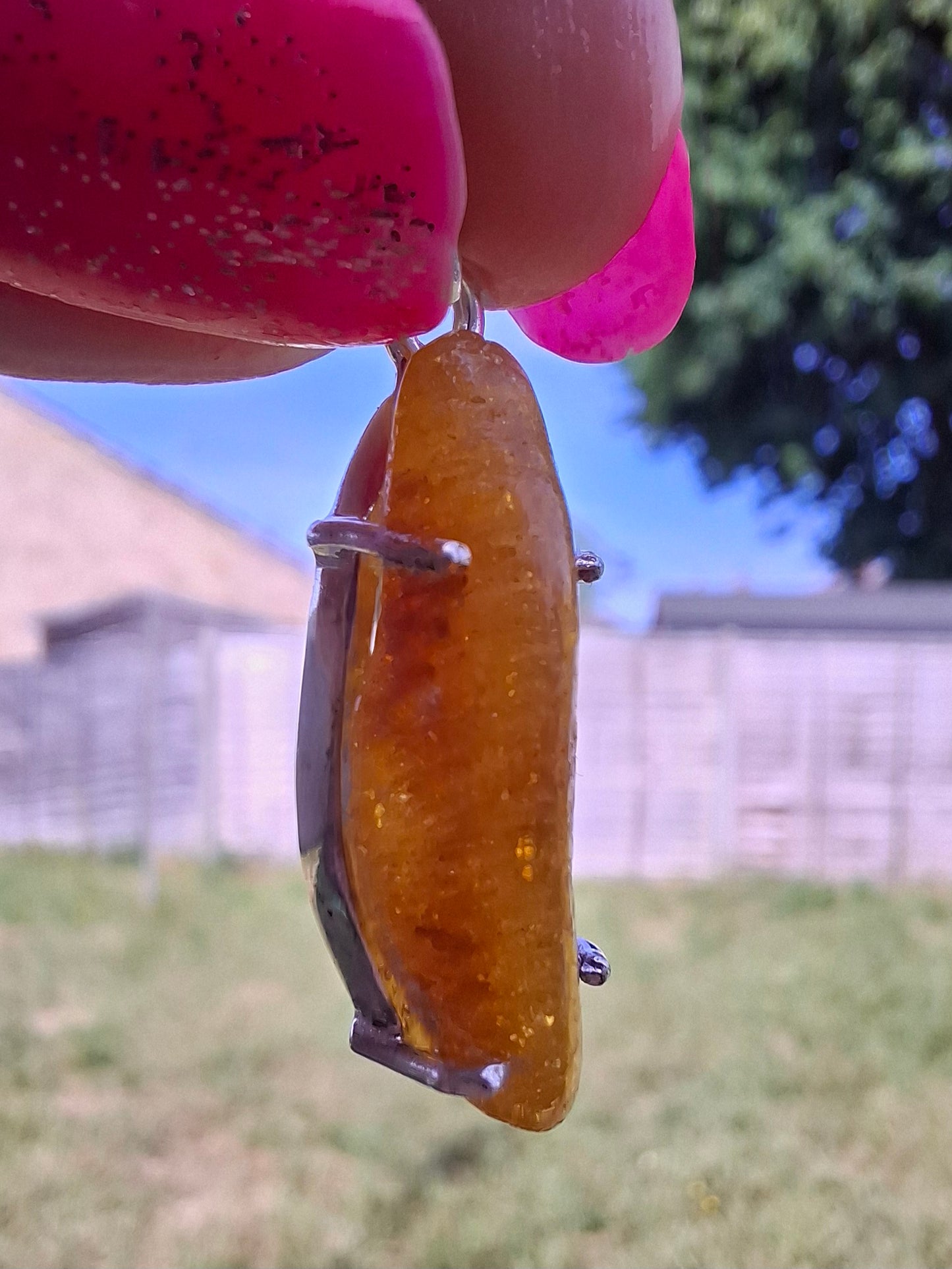 Baltic Amber Pendant, 925 Silver, Fossil (Ref: AP3)