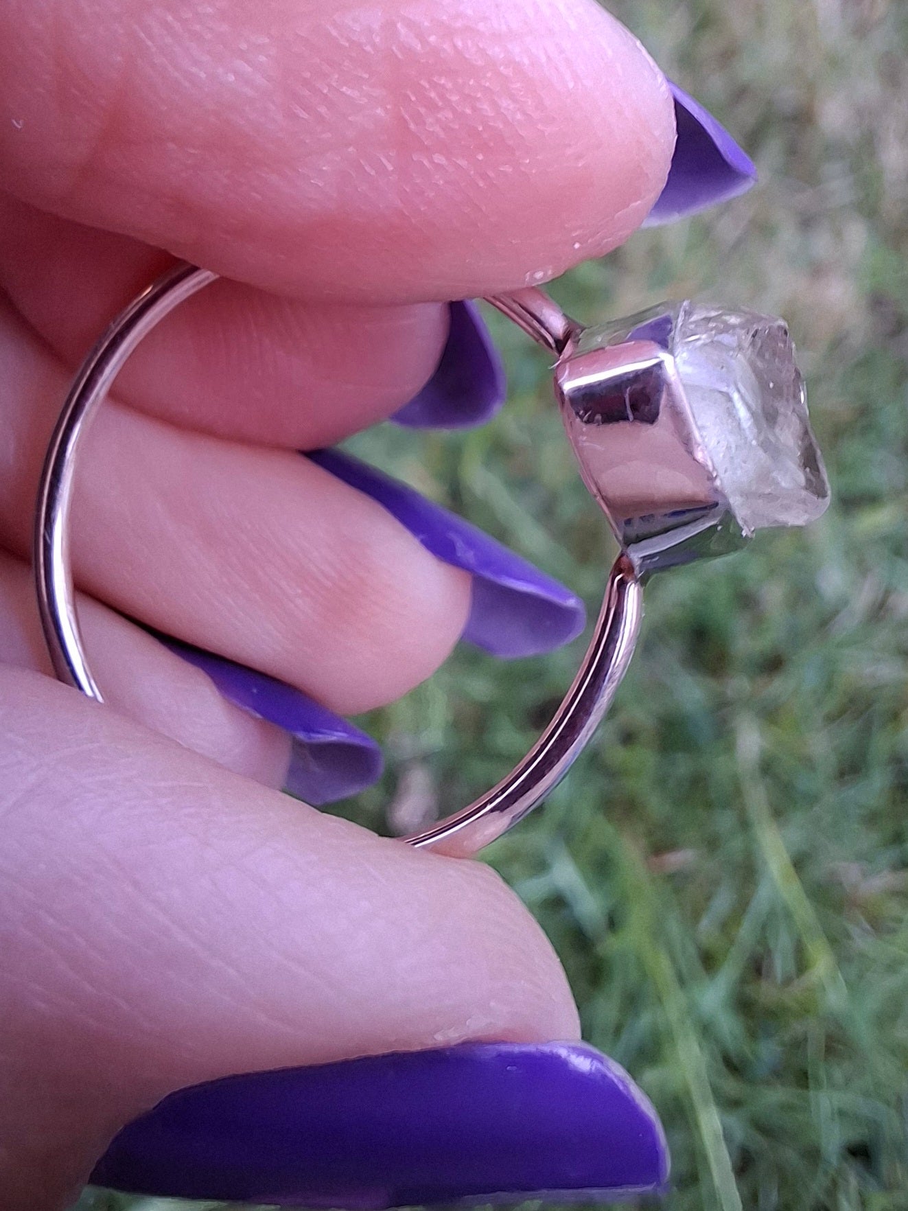 Libyan Desert Glass Ring, size large T, 925 Silver, Tektite (Ref: LR48)