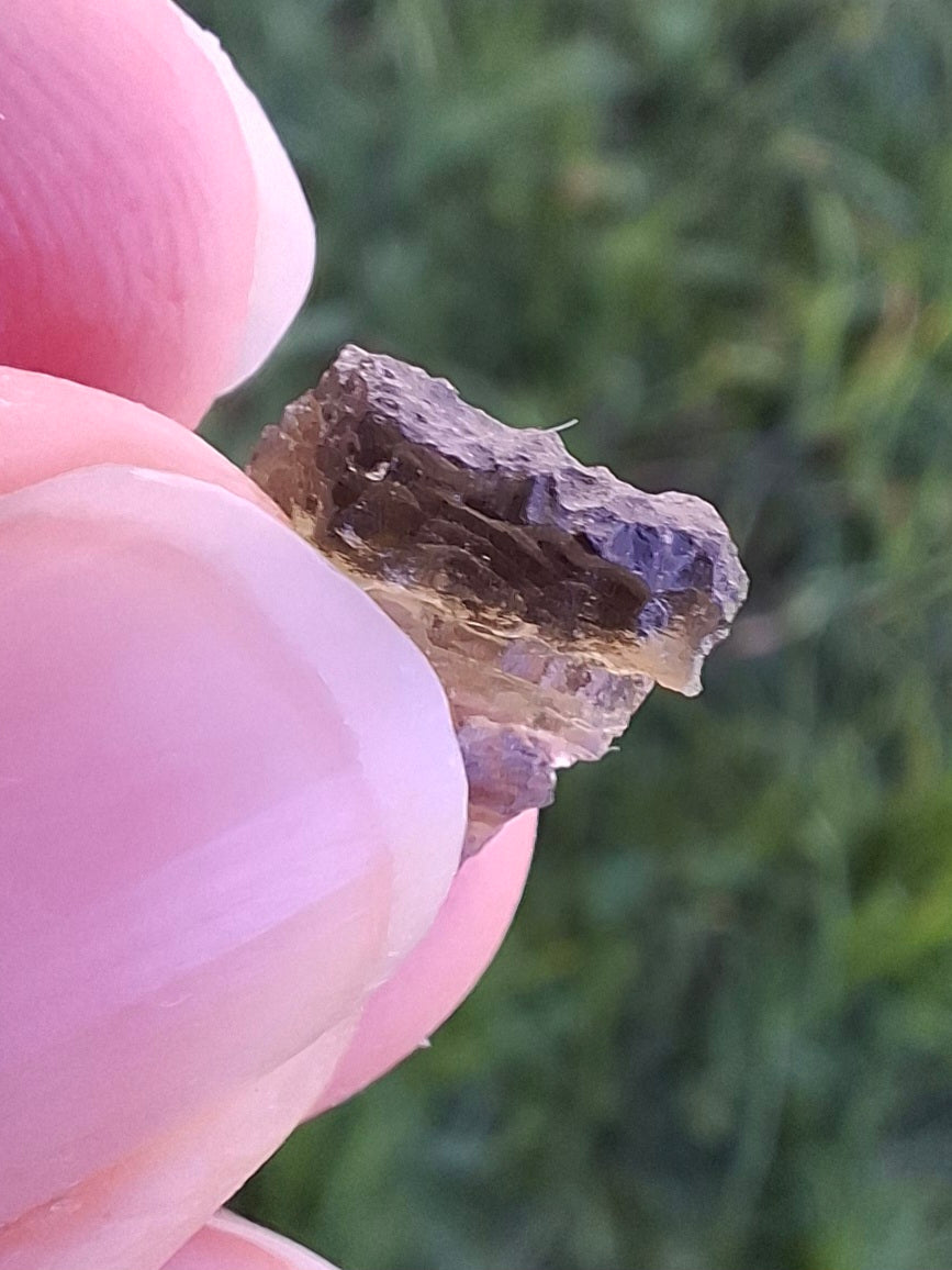 DRILLED, Moldavite Piece, 0.77g, Tektite (Ref: D29)
