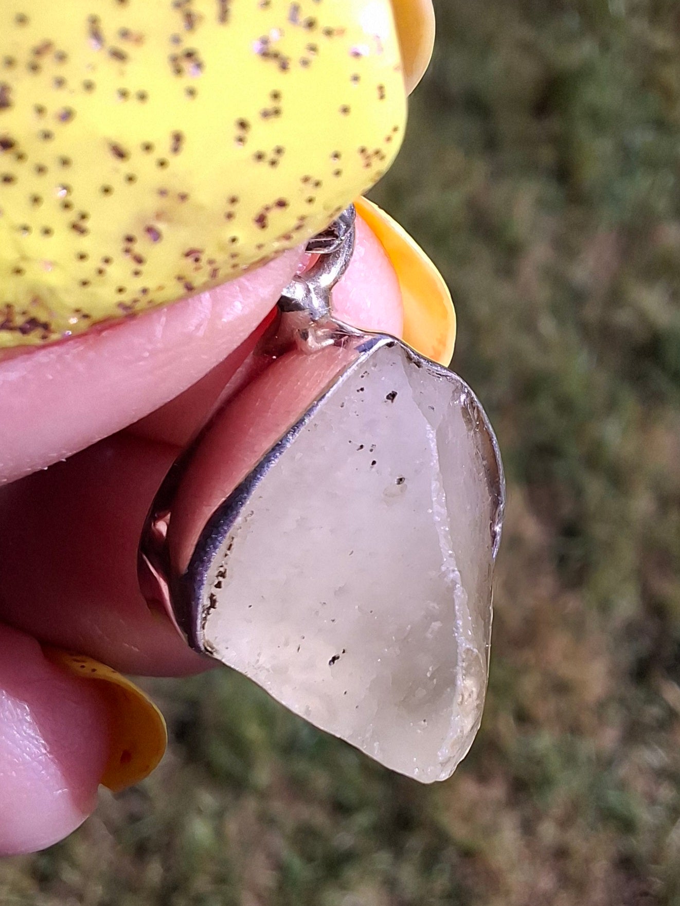 Libyan Desert Glass Pendant, 925 Silver, Tektite (Ref: LP104)