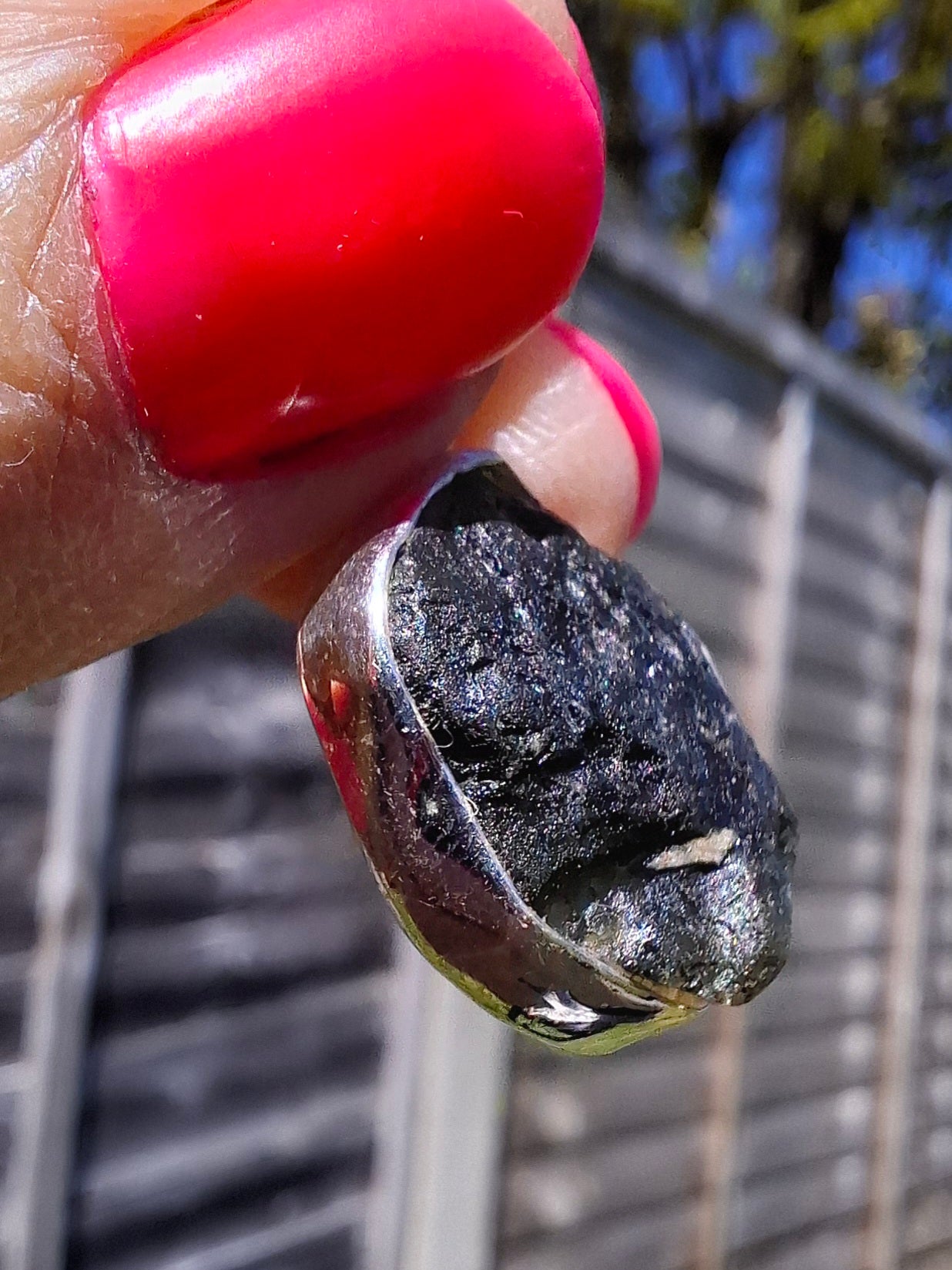 Moldavite Pendant, 925 Silver, Tektite (Ref: P436)