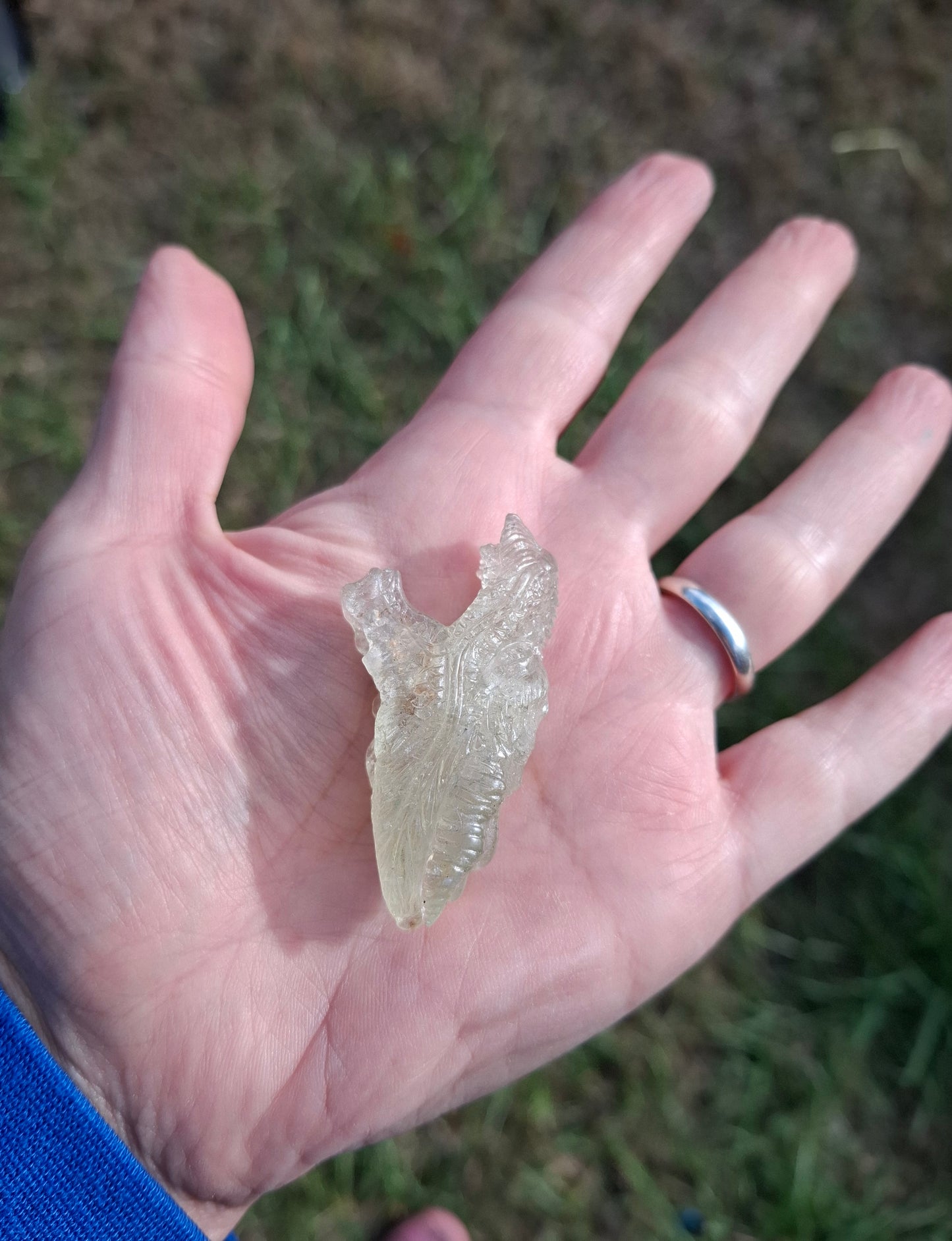 Libyan Desert Glass DRAGON HEAD carving, 22.42g, Tektite (Ref: Dragon 2)