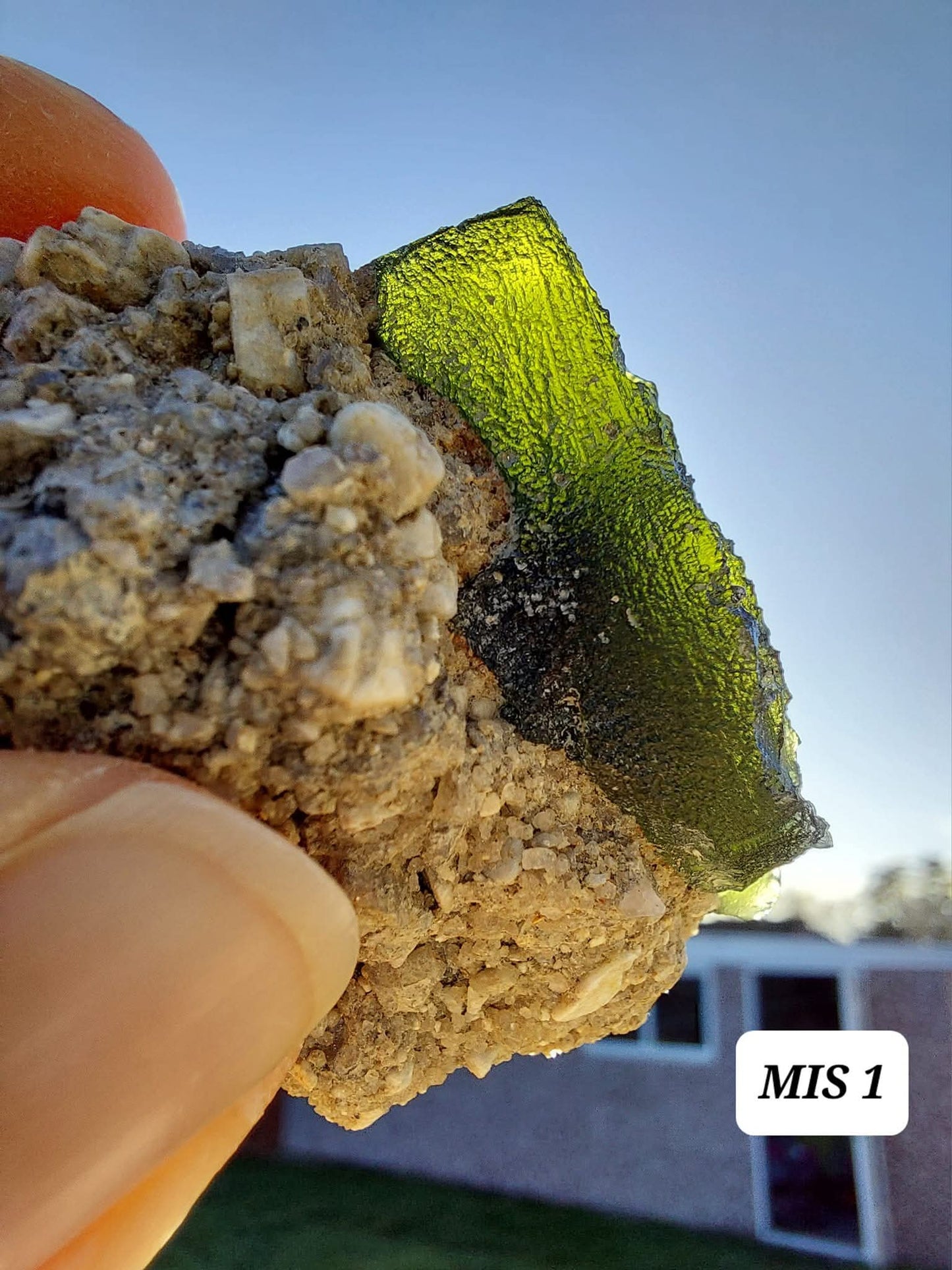 Moldavite In-Situ (in matrix), Besednice, Est-13g, Tektite (Ref: MIS1)