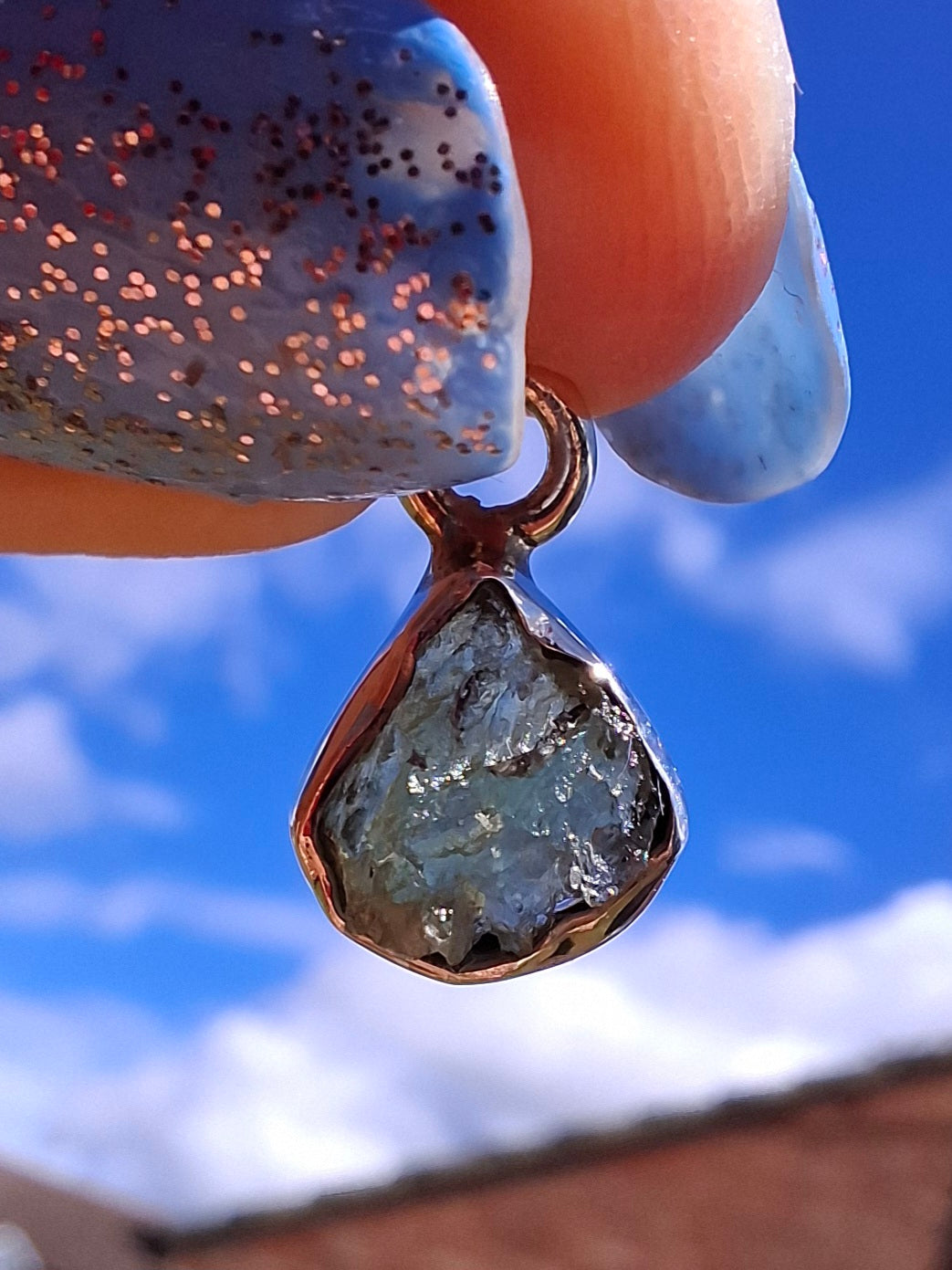 Moldavite Pendant, 925 Silver, Tektite (Ref: P81)