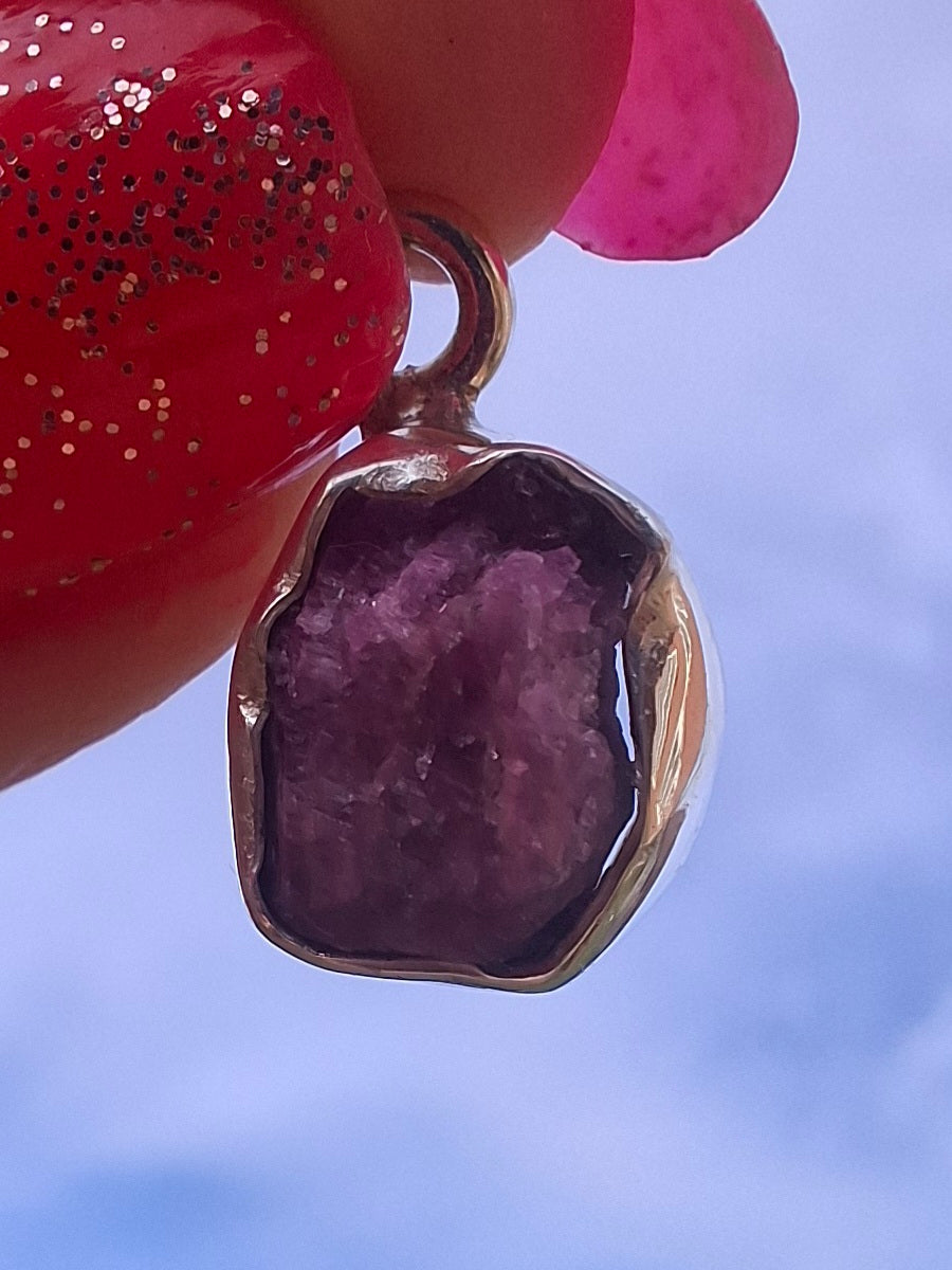 Pink Tourmaline Pendant, 925 Silver, Crystal (Ref: PT18)