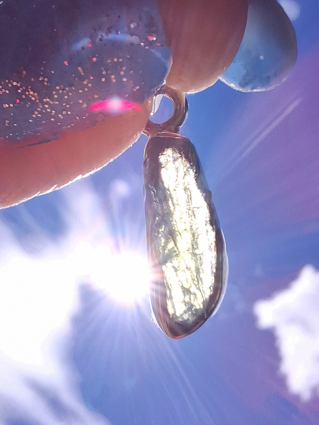 Moldavite Pendant, 925 Silver, Tektite (Ref: P82)