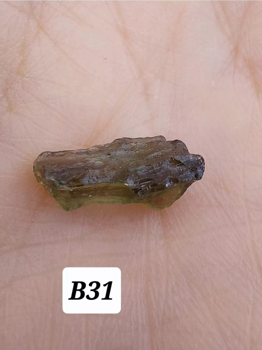 Moldavite Small Piece, 0.43g, Tektite (Ref: B31)