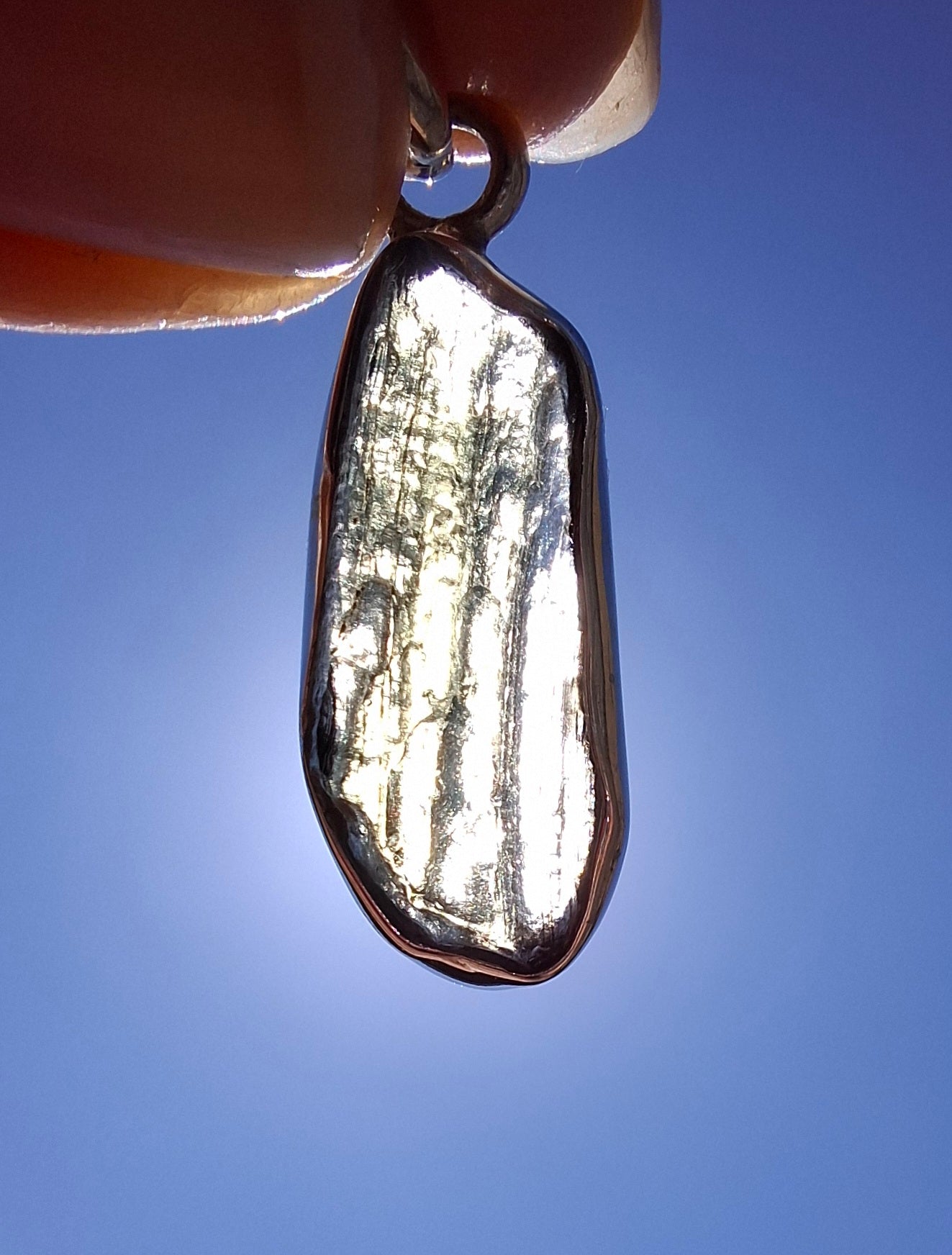 Moldavite Pendant, 925 Silver, Tektite (Ref: P11)