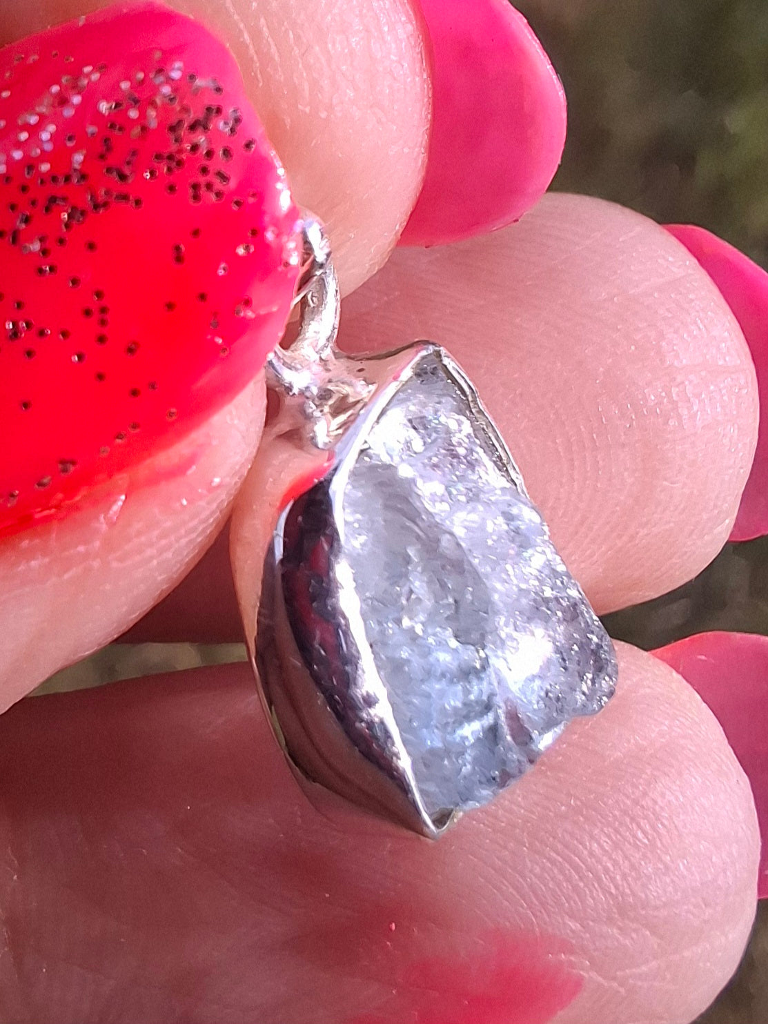 Aquamarine Pendant, 925 Silver, Crystal (Ref: AQ19)