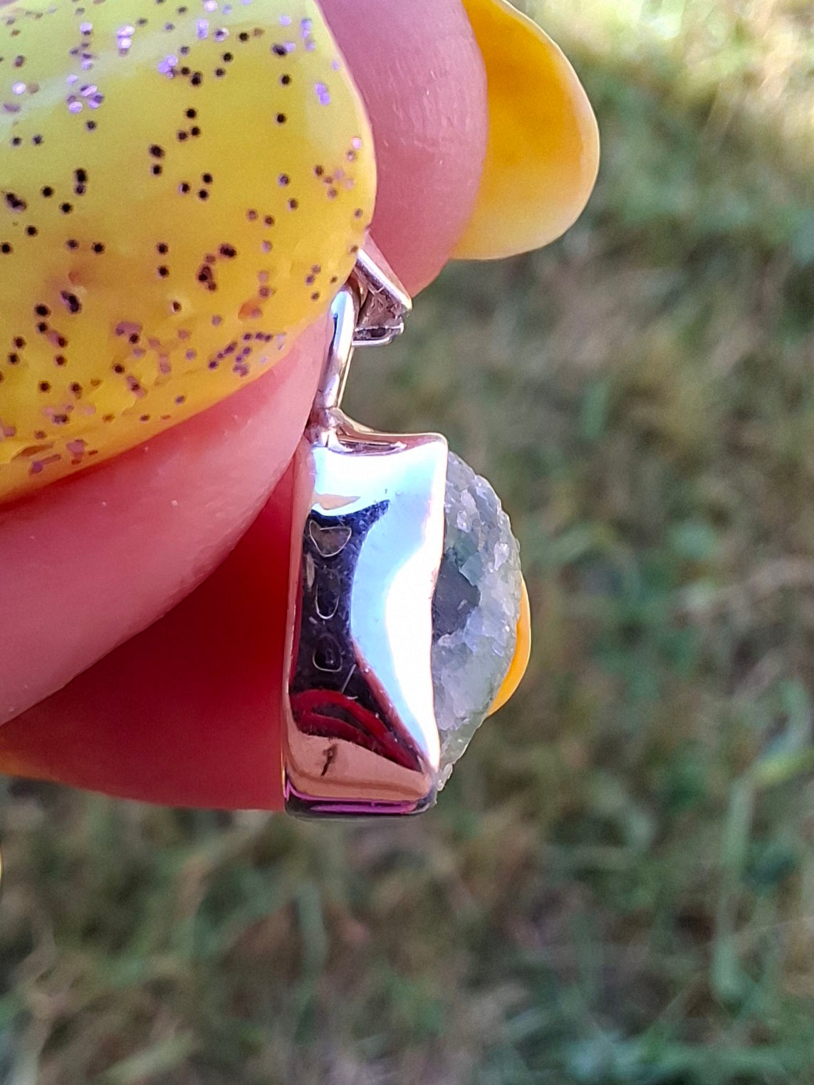 Green Tourmaline Pendant, 925 Silver, Crystal (Ref: GT14)