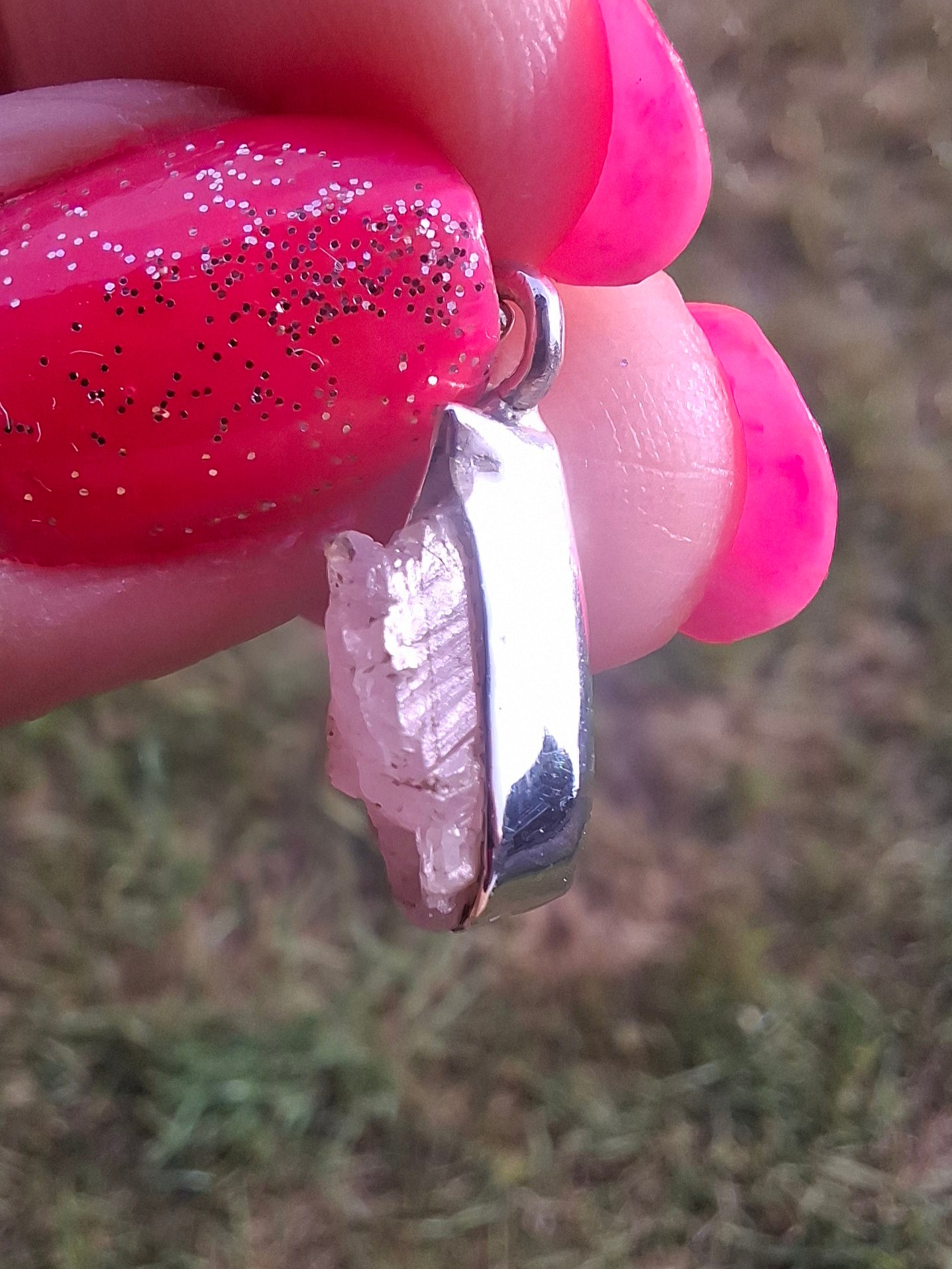 Pink Tourmaline Pendant, 925 Silver, Crystal (Ref: PT80)