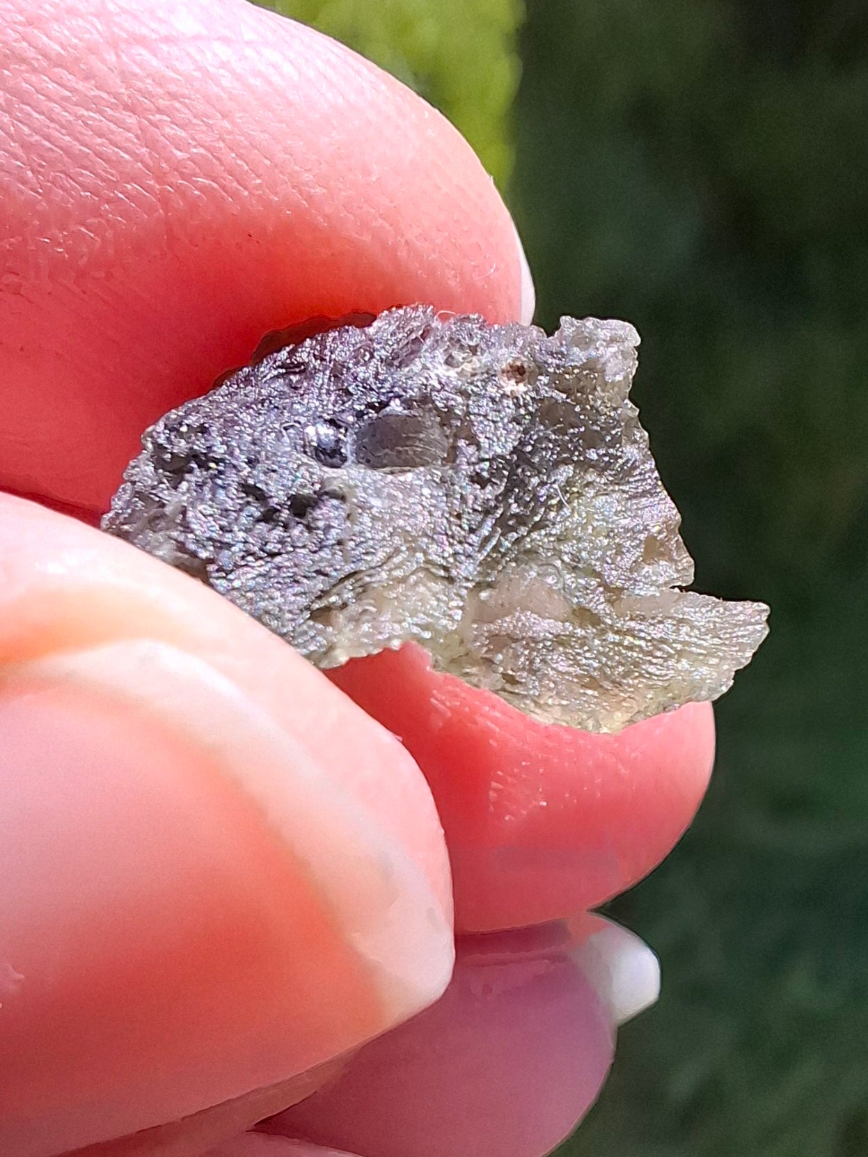 DRILLED, Moldavite Piece, 1.13g, Tektite (Ref: D7)