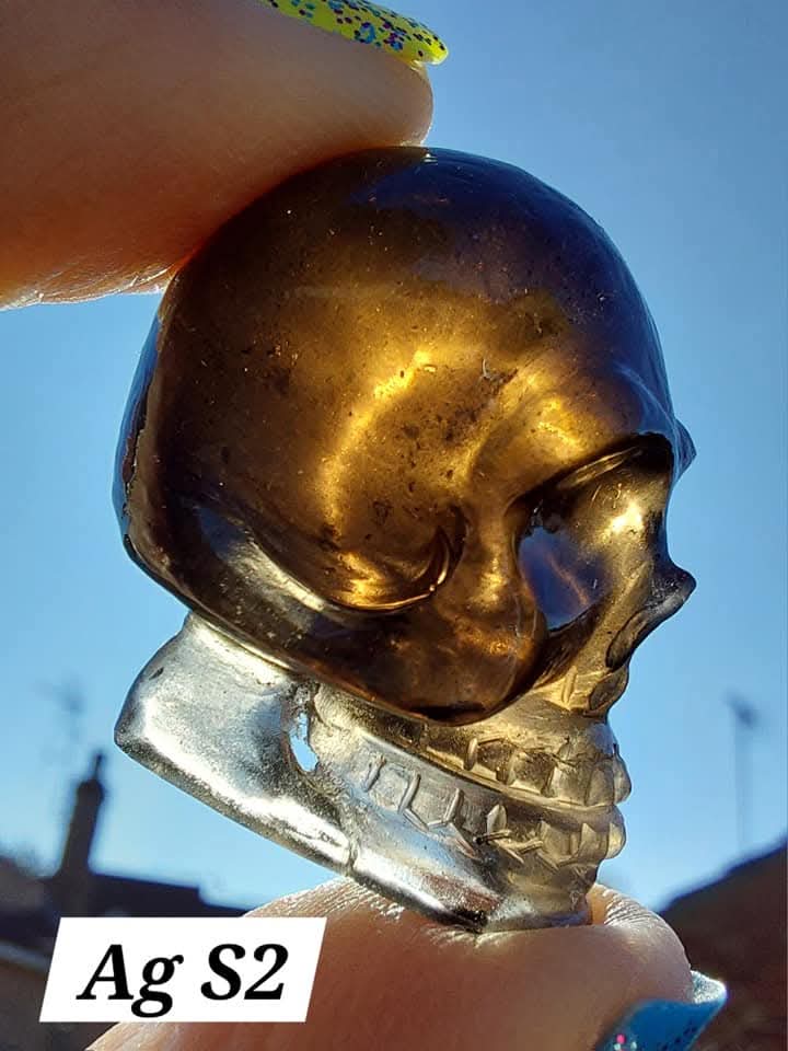 Agni Manitite SKULL Carving, Crystal (Ref: Ag S2)