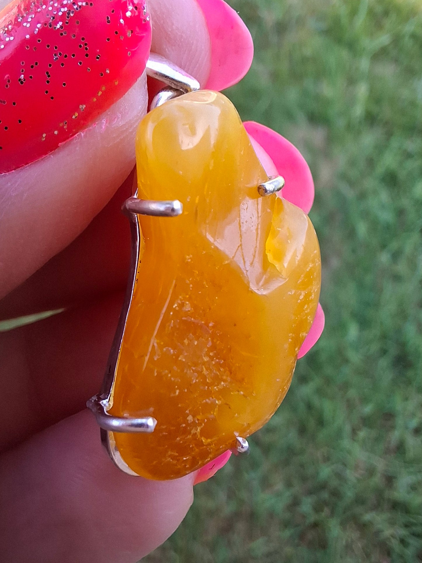 Baltic Amber Pendant, 925 Silver, Fossil (Ref: AP7)
