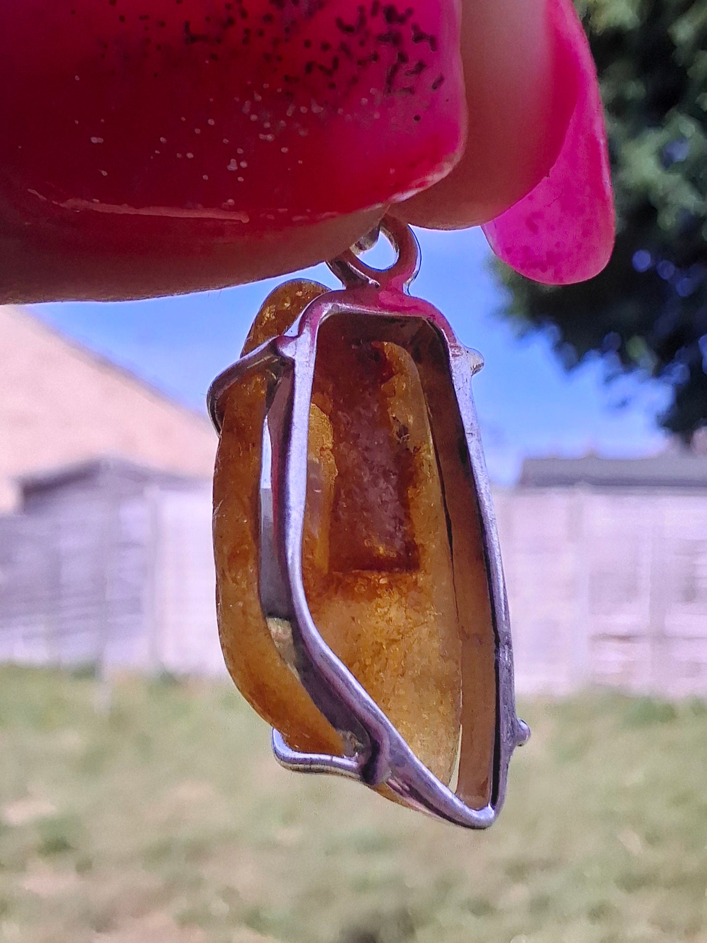 Baltic Amber Pendant, 925 Silver, Fossil (Ref: AP4)