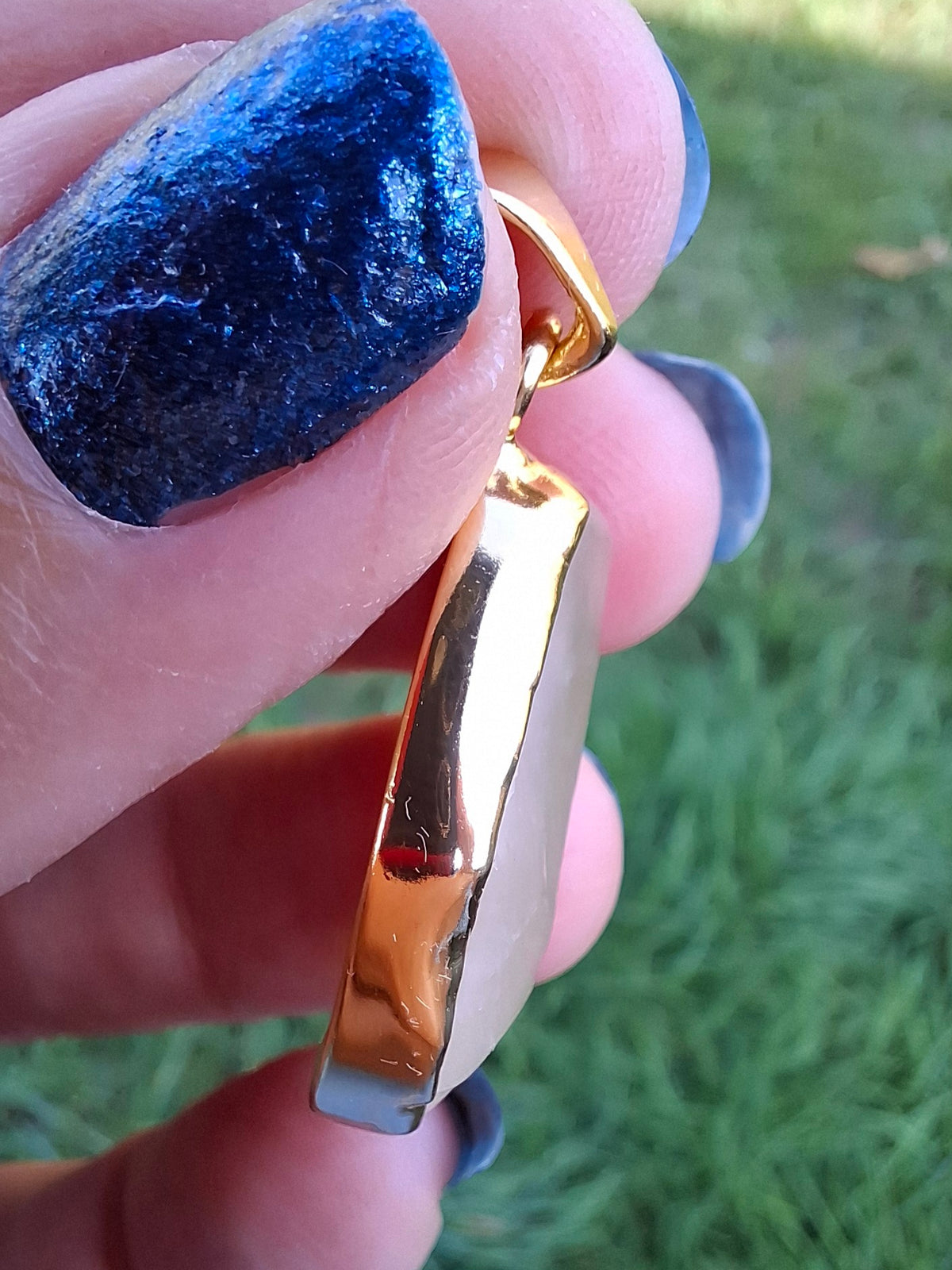 Libyan Desert Glass Pendant, 14K GOLD Plated, Tektite (Ref: LP114)