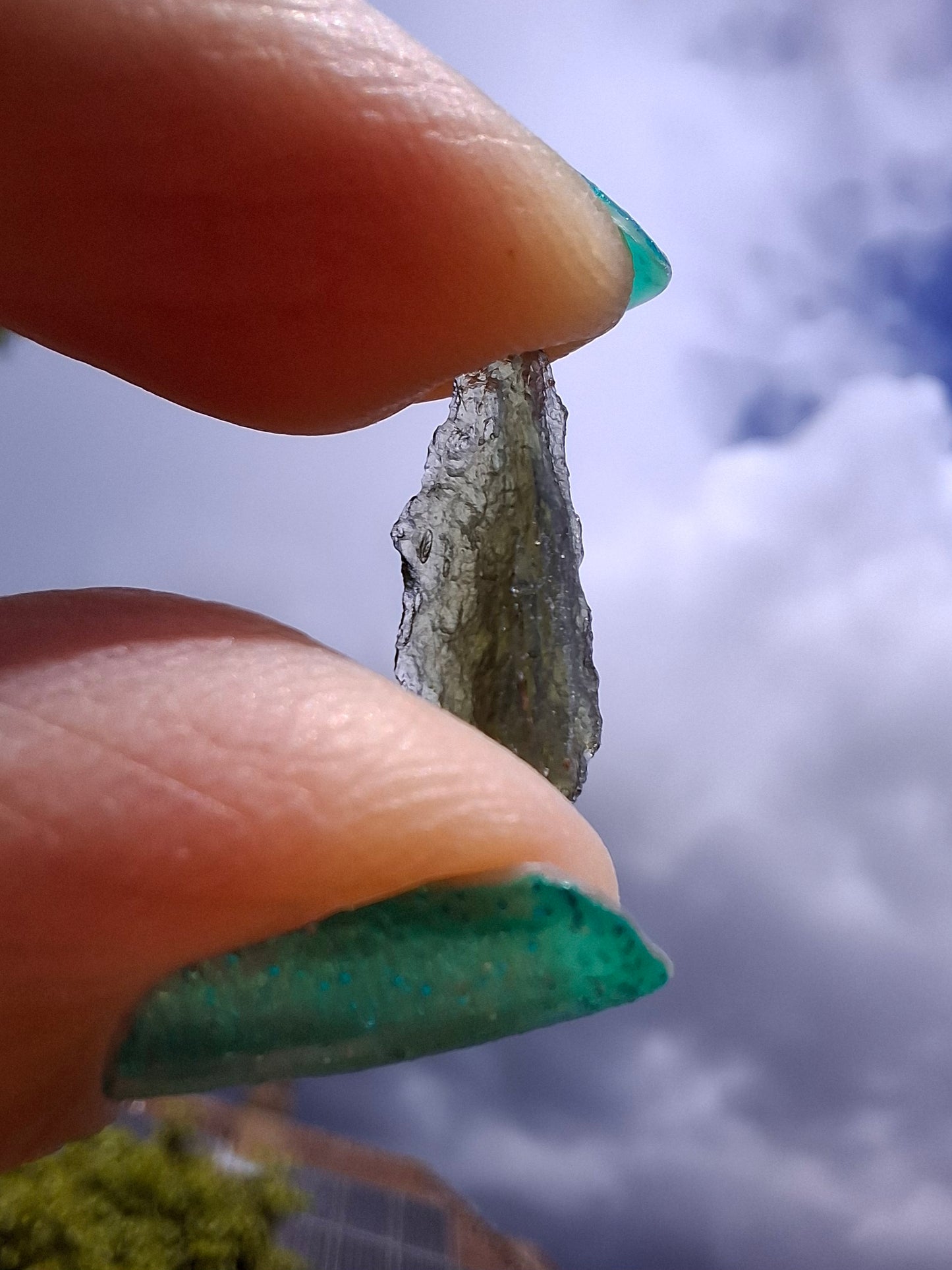Moldavite small Piece, 0.34g, Tektite (Ref: 1421)