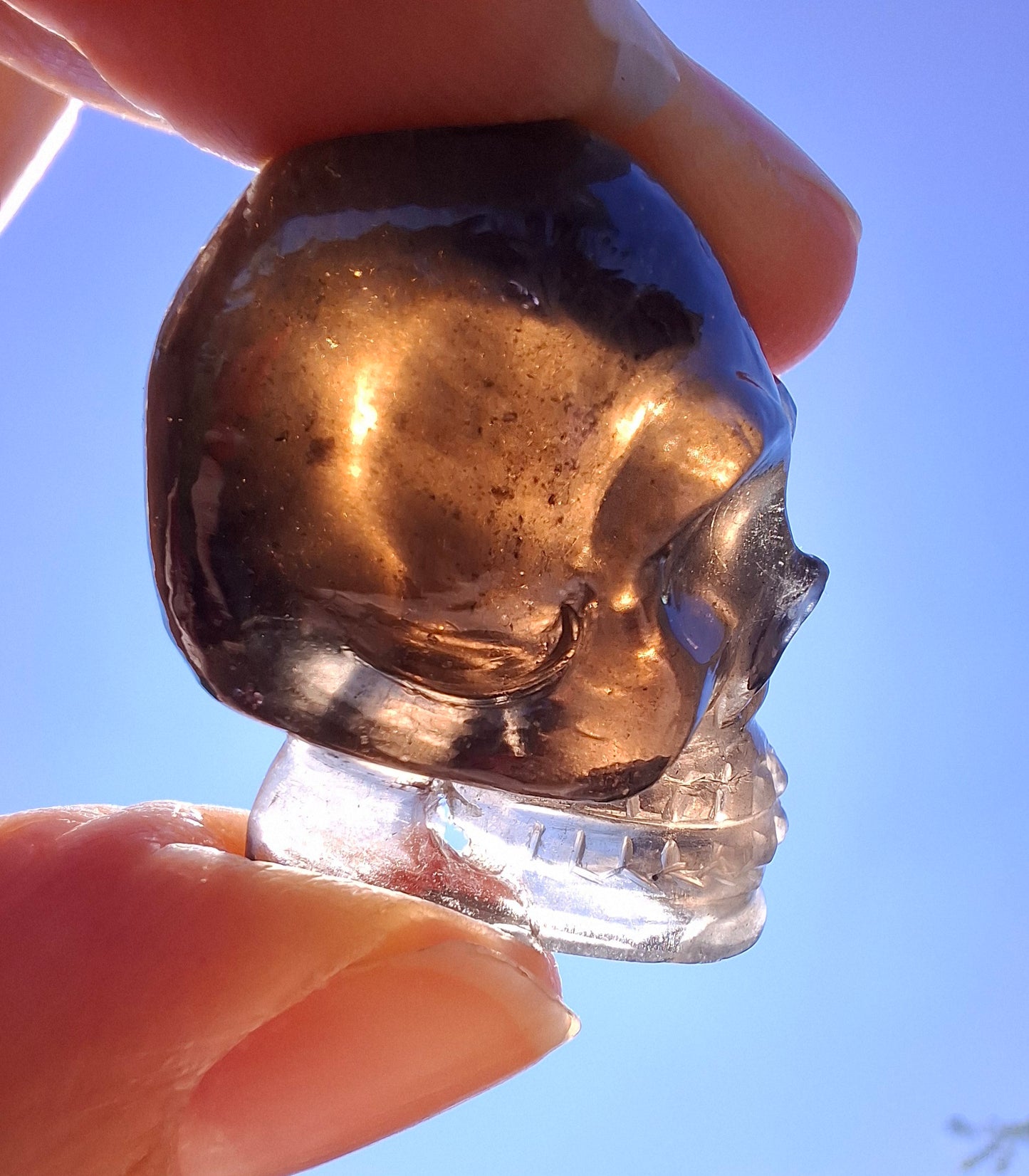 Agni Manitite SKULL Carving, Crystal (Ref: Ag S2)