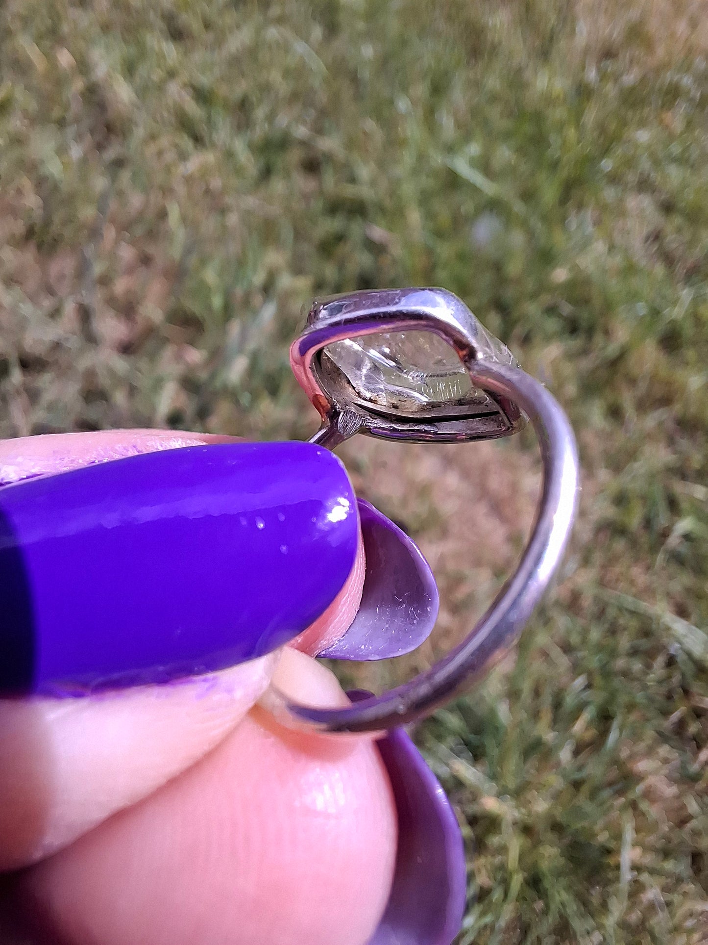 Libyan Desert Glass Ring, size L, 925 Silver, Tektite (Ref: LR18)