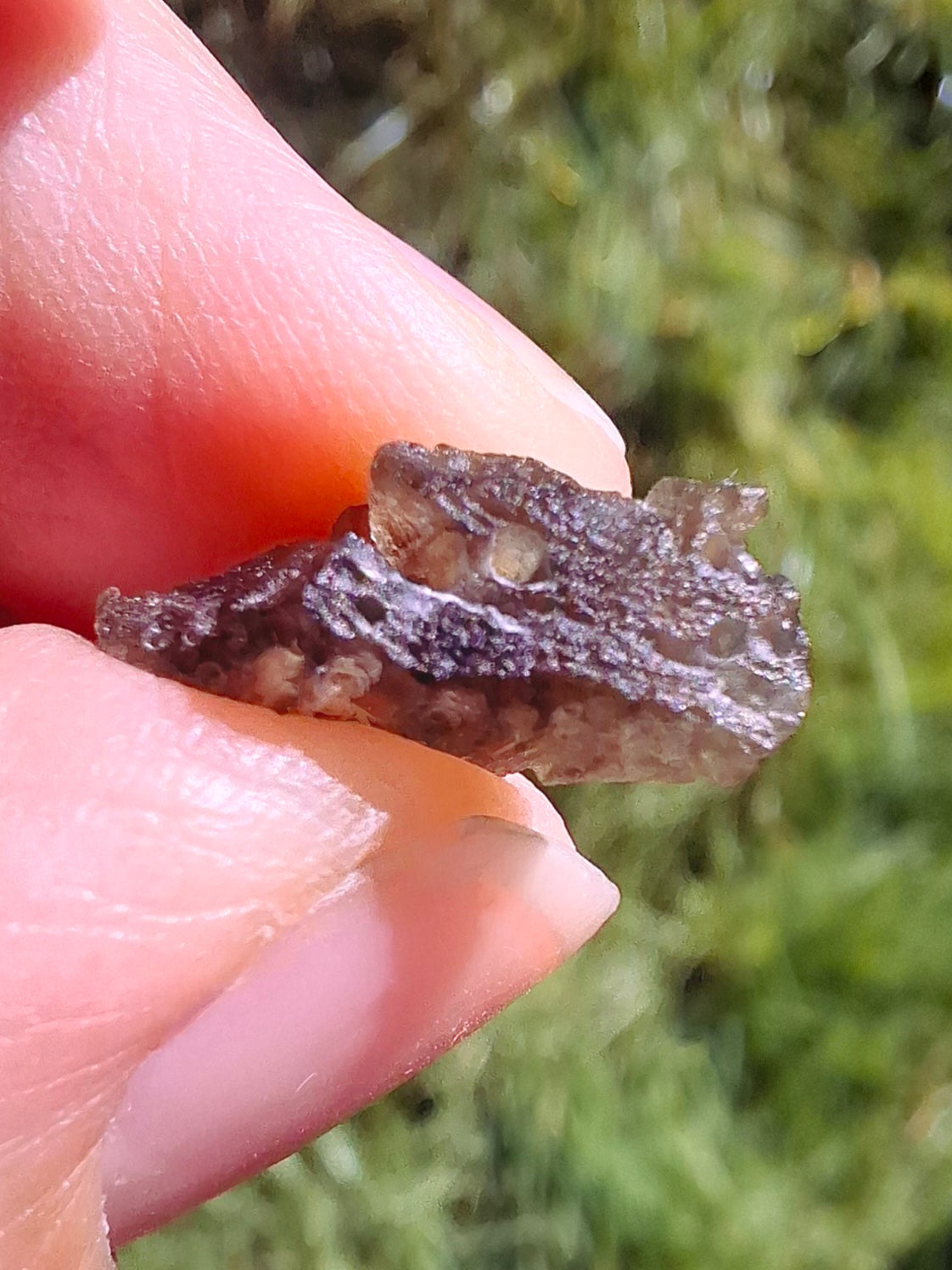 DRILLED, Moldavite Piece, 0.80g, Tektite (Ref: D24)