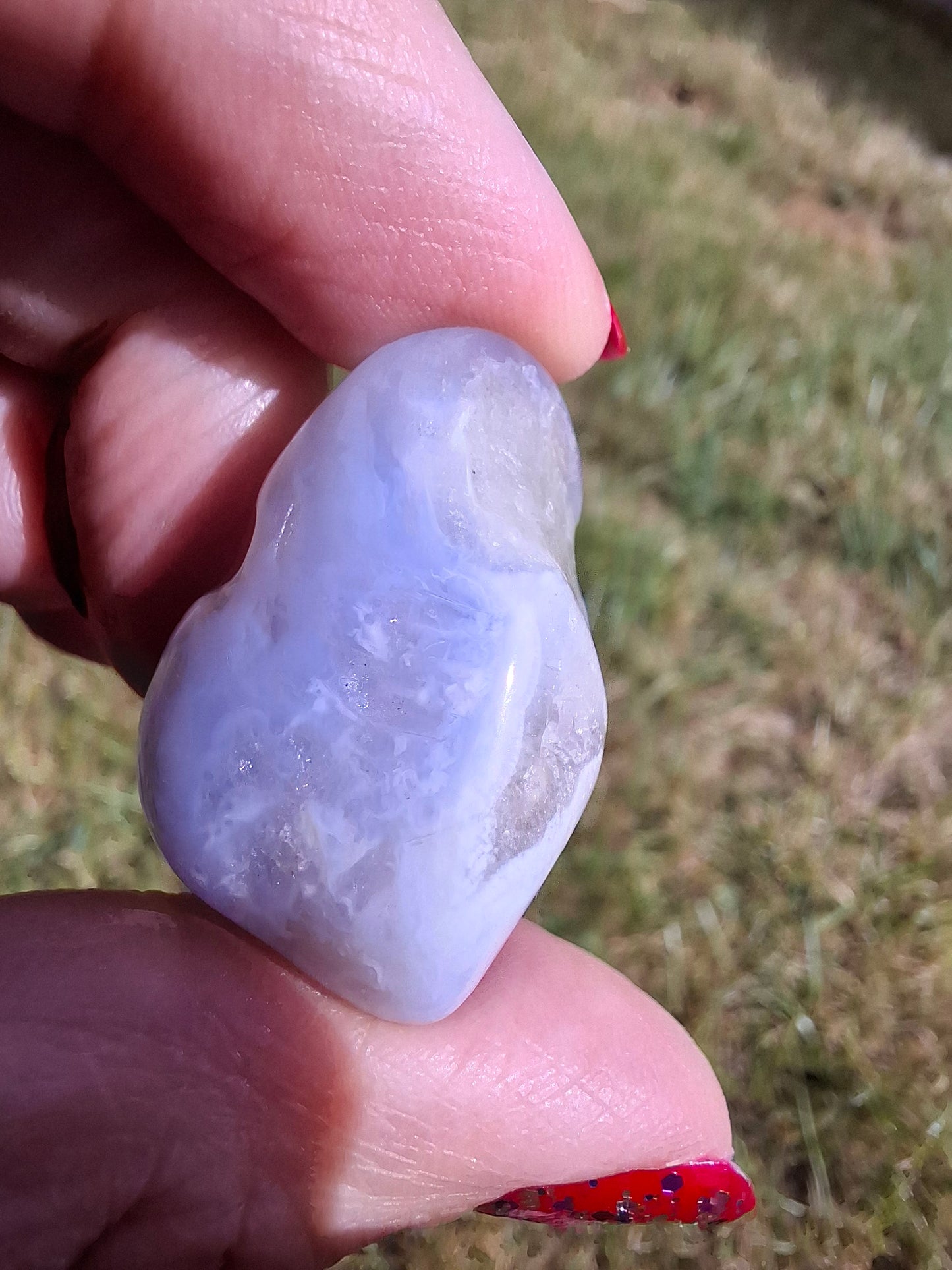 Blue Lace Agate, Tumble Stone, Crystal (Ref: T143)