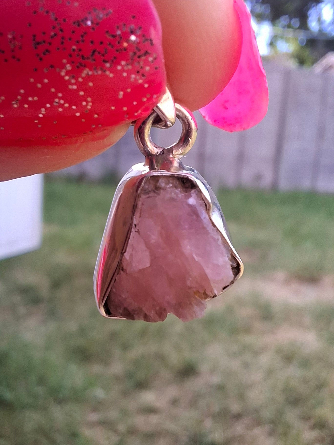 Pink Tourmaline Pendant, 925 Silver, Crystal (Ref: PT74)