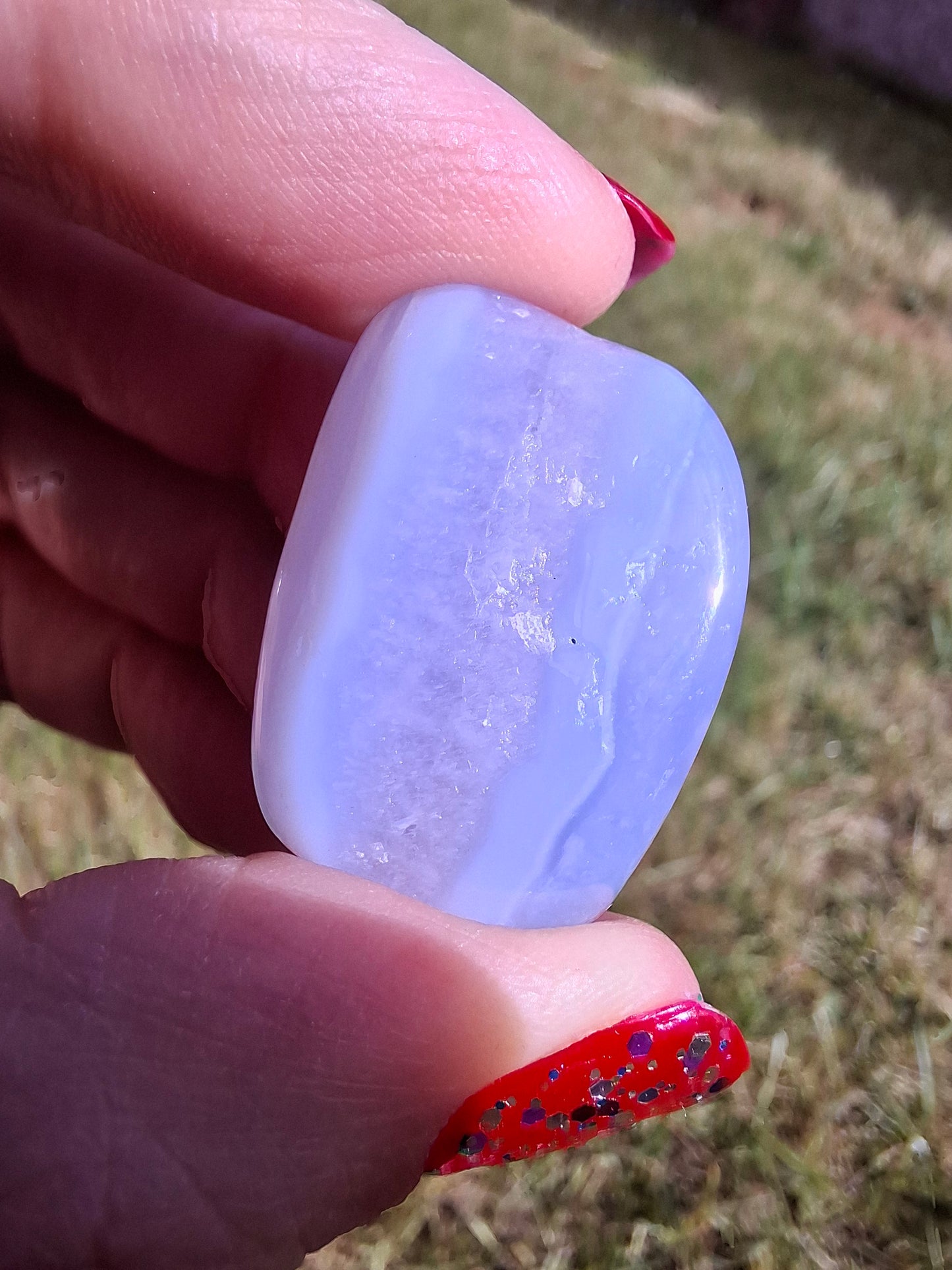 Blue Lace Agate, Tumble Stone, Crystal (Ref: T145)