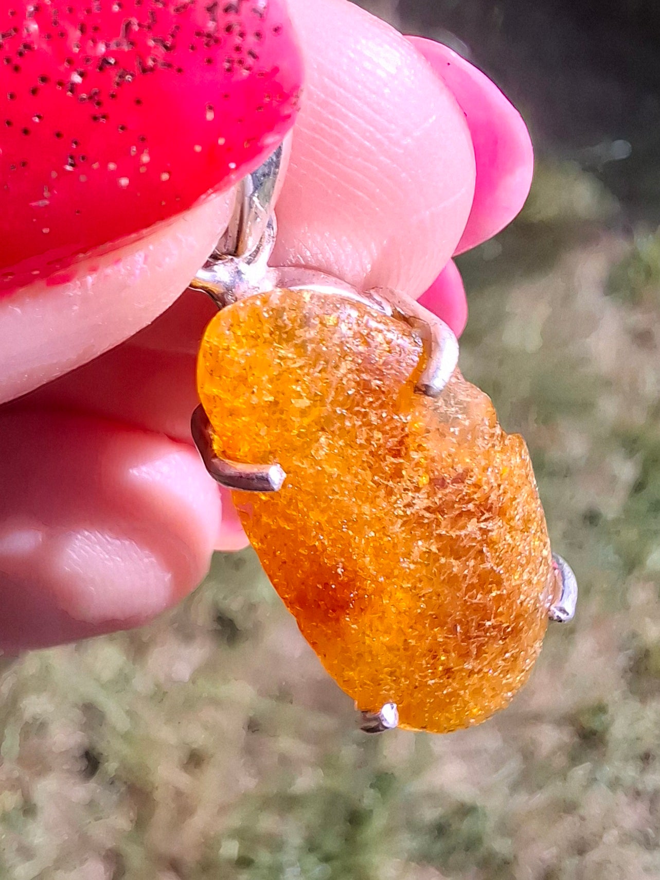 Baltic Amber Pendant, 925 Silver, Fossil (Ref: AP12)