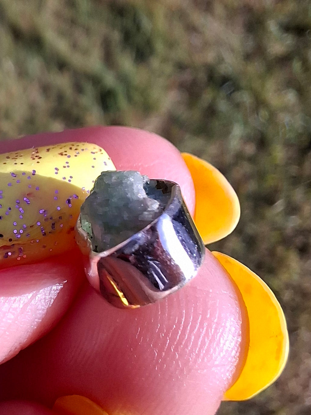 Green Tourmaline Pendant, 925 Silver, Crystal (Ref: GT14)