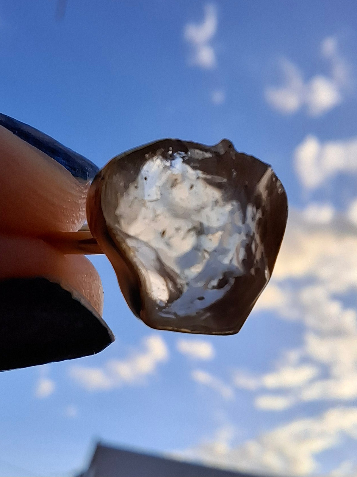 Libyan Desert Glass Ring, 14K GOLD Plated, size large N, Tektite (Ref: LR75)