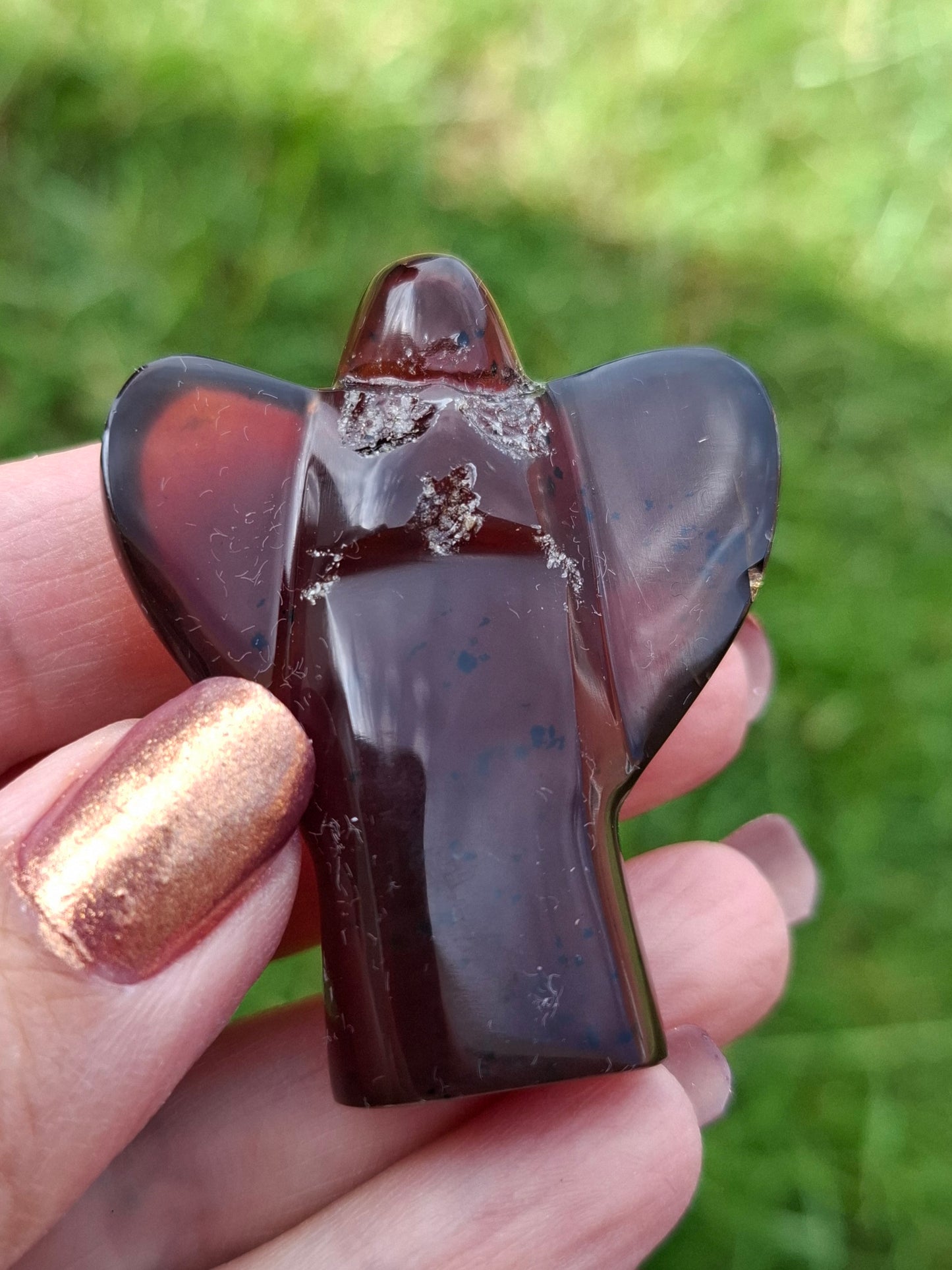 Red Amber Angel, 13.66g, Carving, Fossil (Ref: AA10)