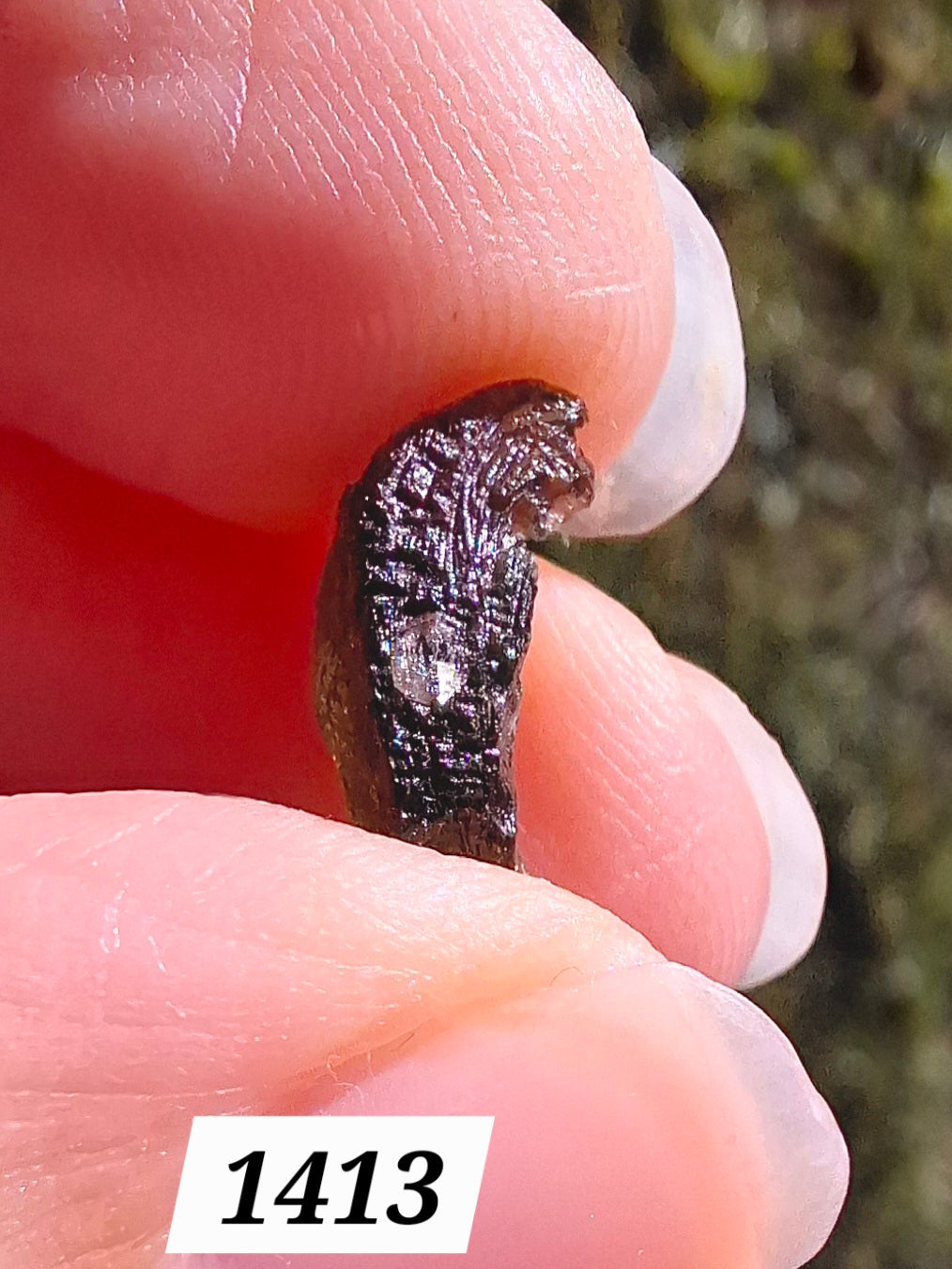 Moldavite Piece, 0.59g, Tektite (Ref: 1413)