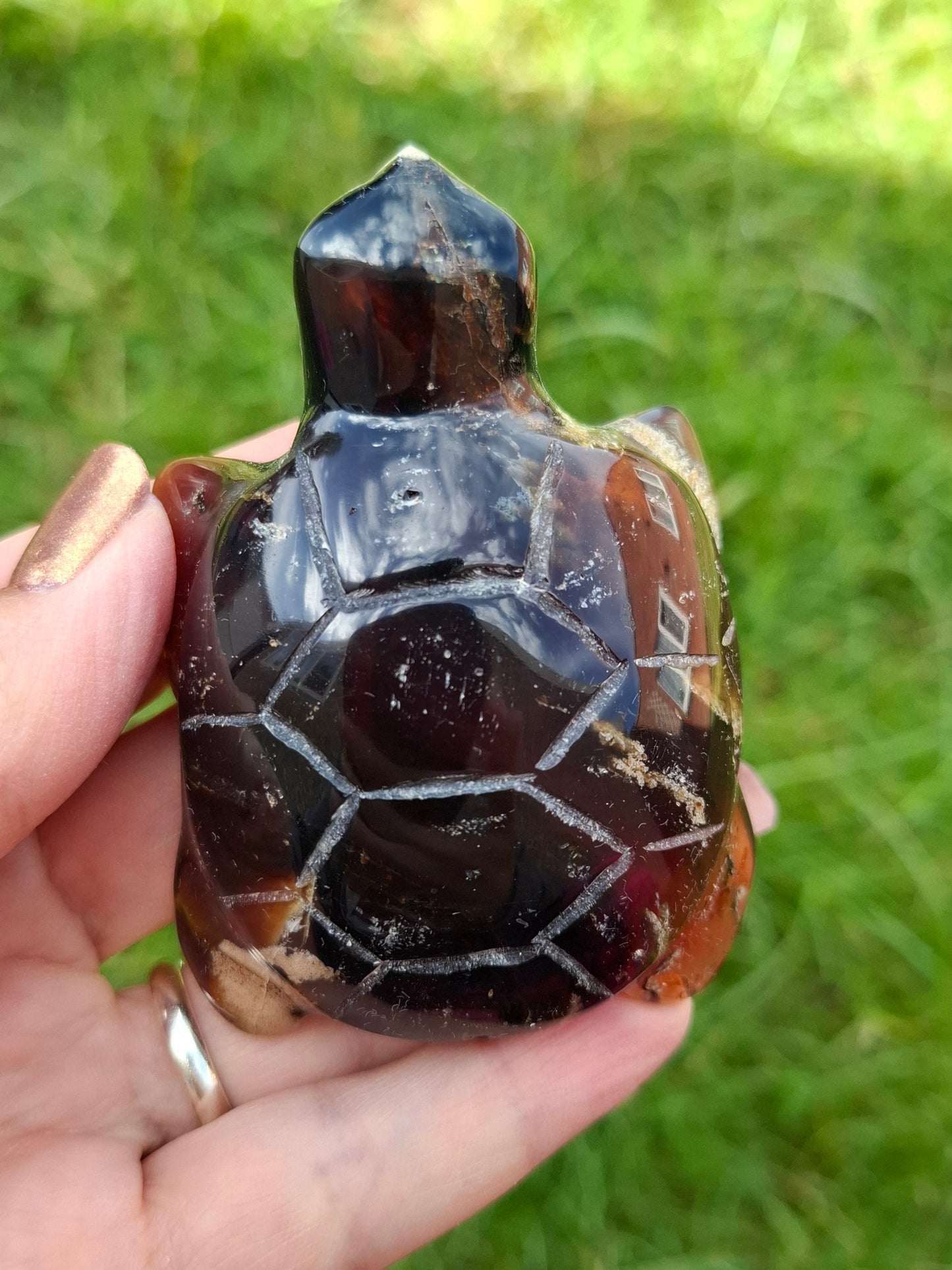 Red Amber Turtle, 56.87g, Carving, Fossil (Ref: TT2)