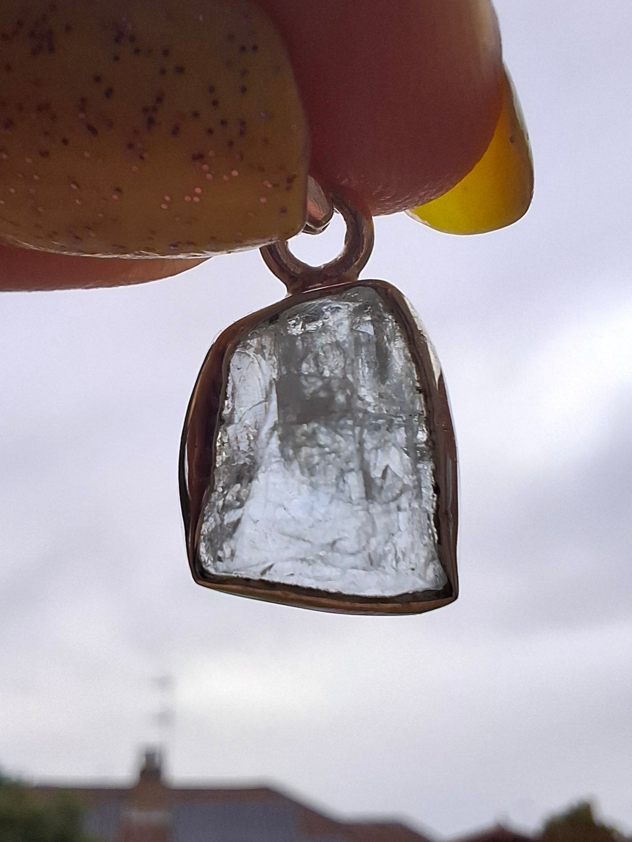 Aquamarine Pendant, 925 Silver, Crystal (Ref: AQ19)